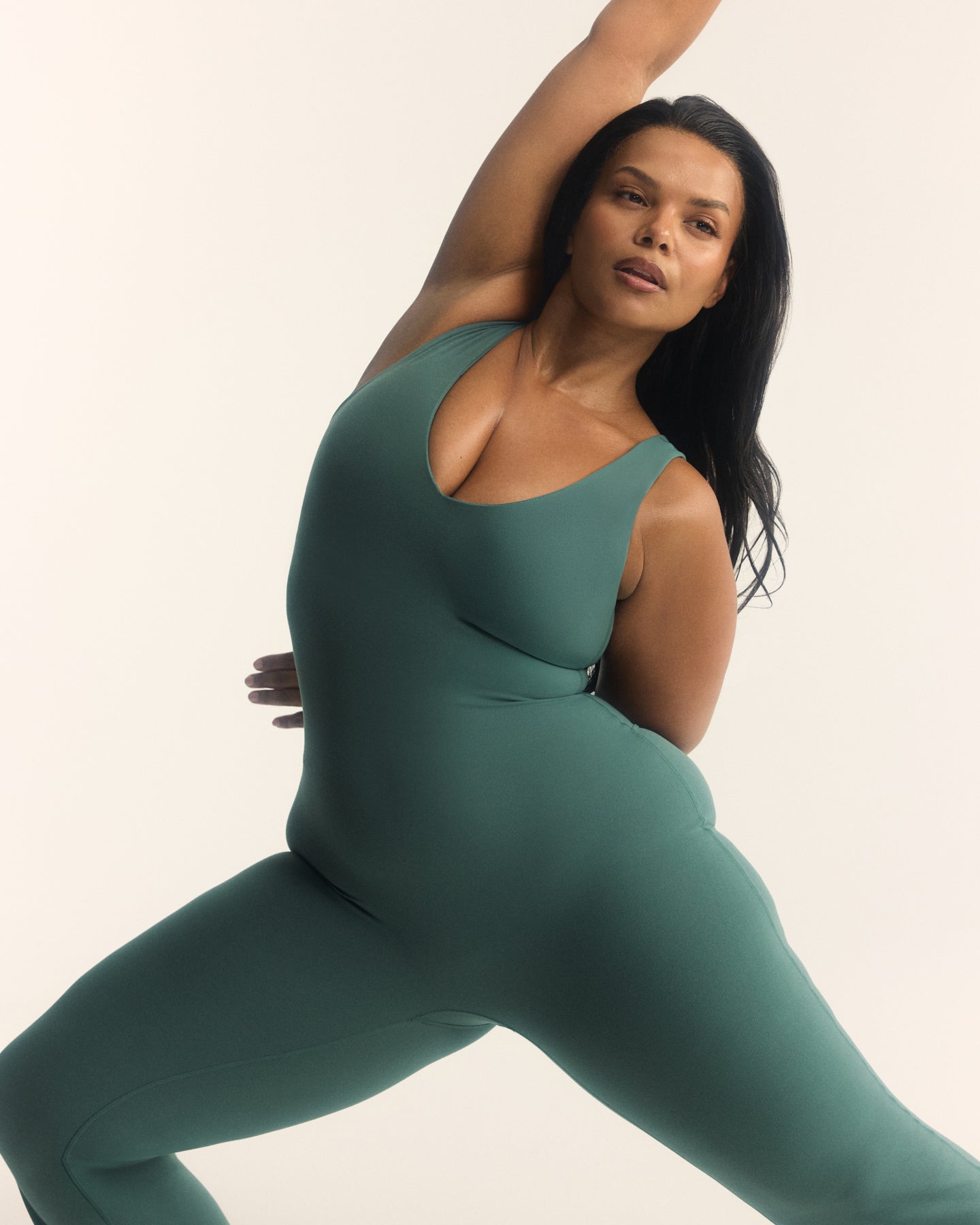 SoftMotion Scoop Back Flared All In One Long with White Logo | Iced Green - Image 2