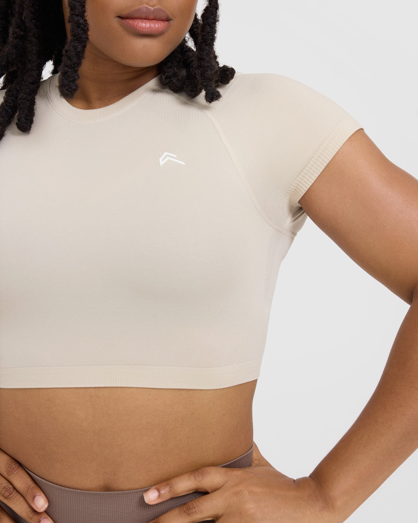 Go To Seamless Fitted Crop Top | Sand - Image 4