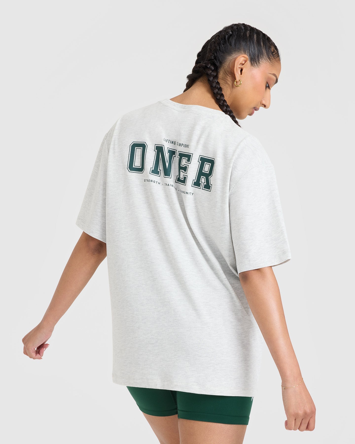 Classic Oversized Lightweight T-Shirt with Printed Logo | Light Grey Marl - Image 2