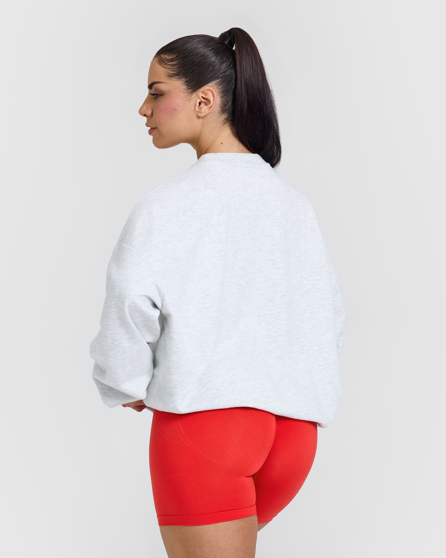 Lightweight Sweatshirt with Red Graphic | Light Grey Marl - Image 2