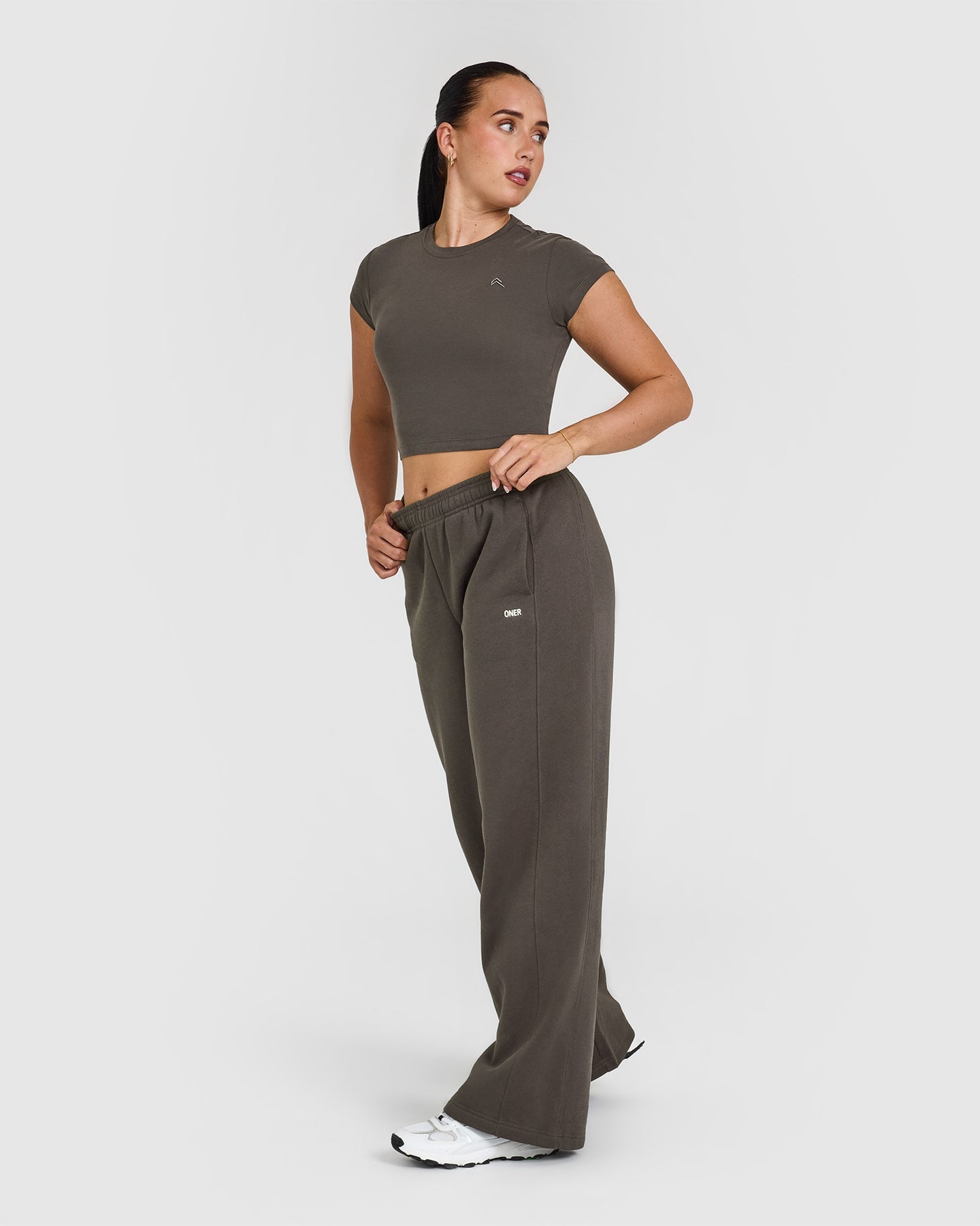 Foundations Straight Leg Joggers | Deep Taupe - Image 3