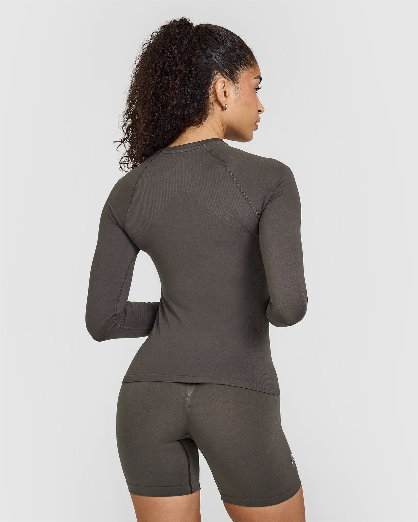 Alternative view of Go To Seamless Fitted Long Sleeve Top | Deep Taupe