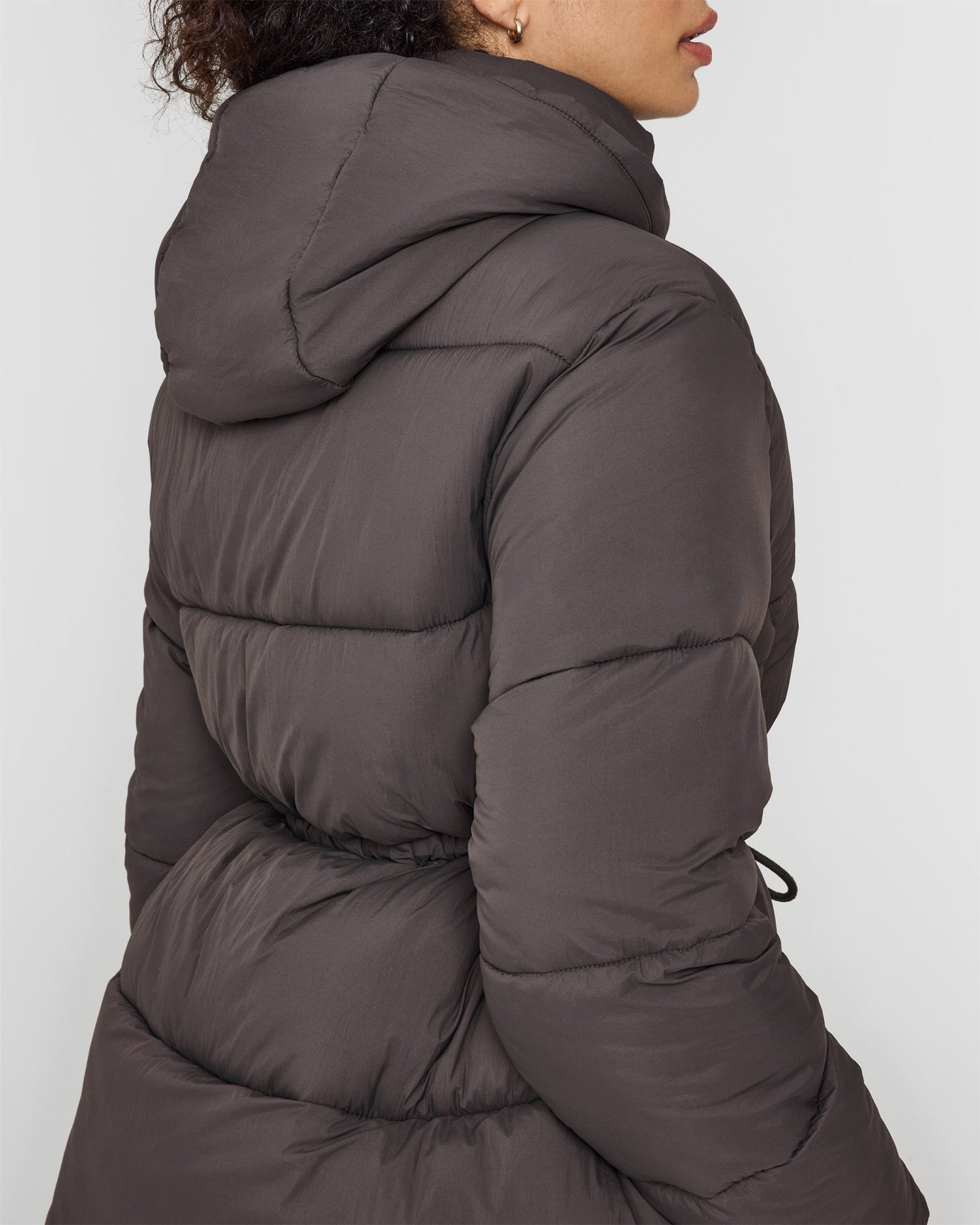 Mid Length Puffer Jacket | Truffle Brown - Image 5