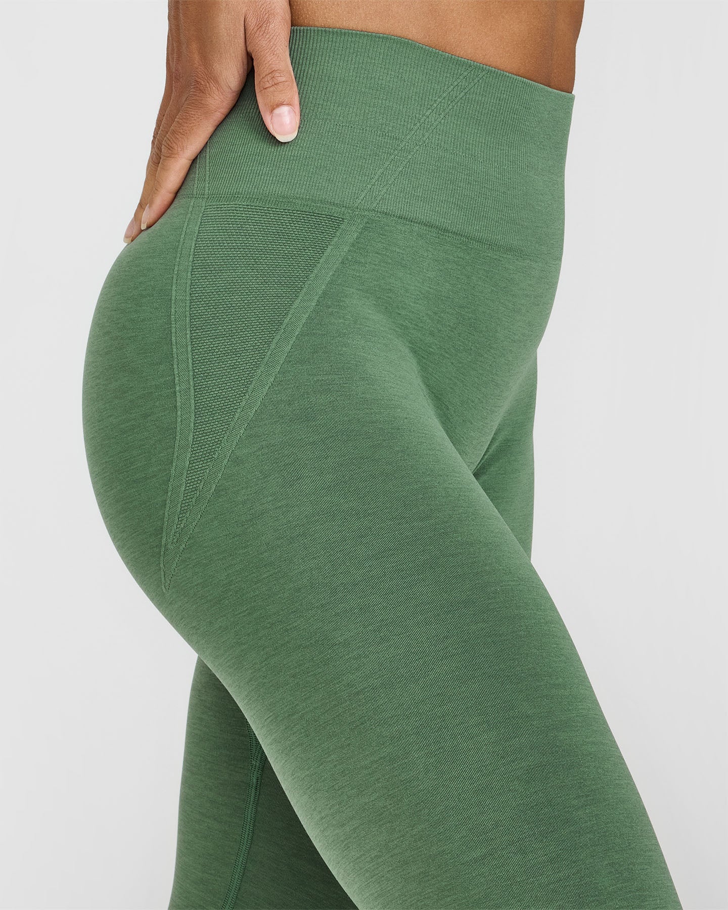 EffortlessLift Seamless Leggings with White Logo | Forest Green - Image 4