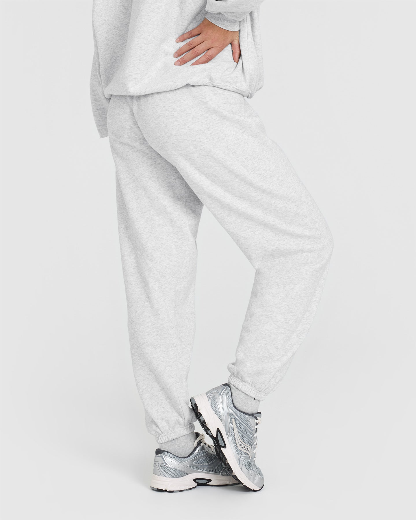 Mid Weight Joggers | Light Grey Marl - Image 2