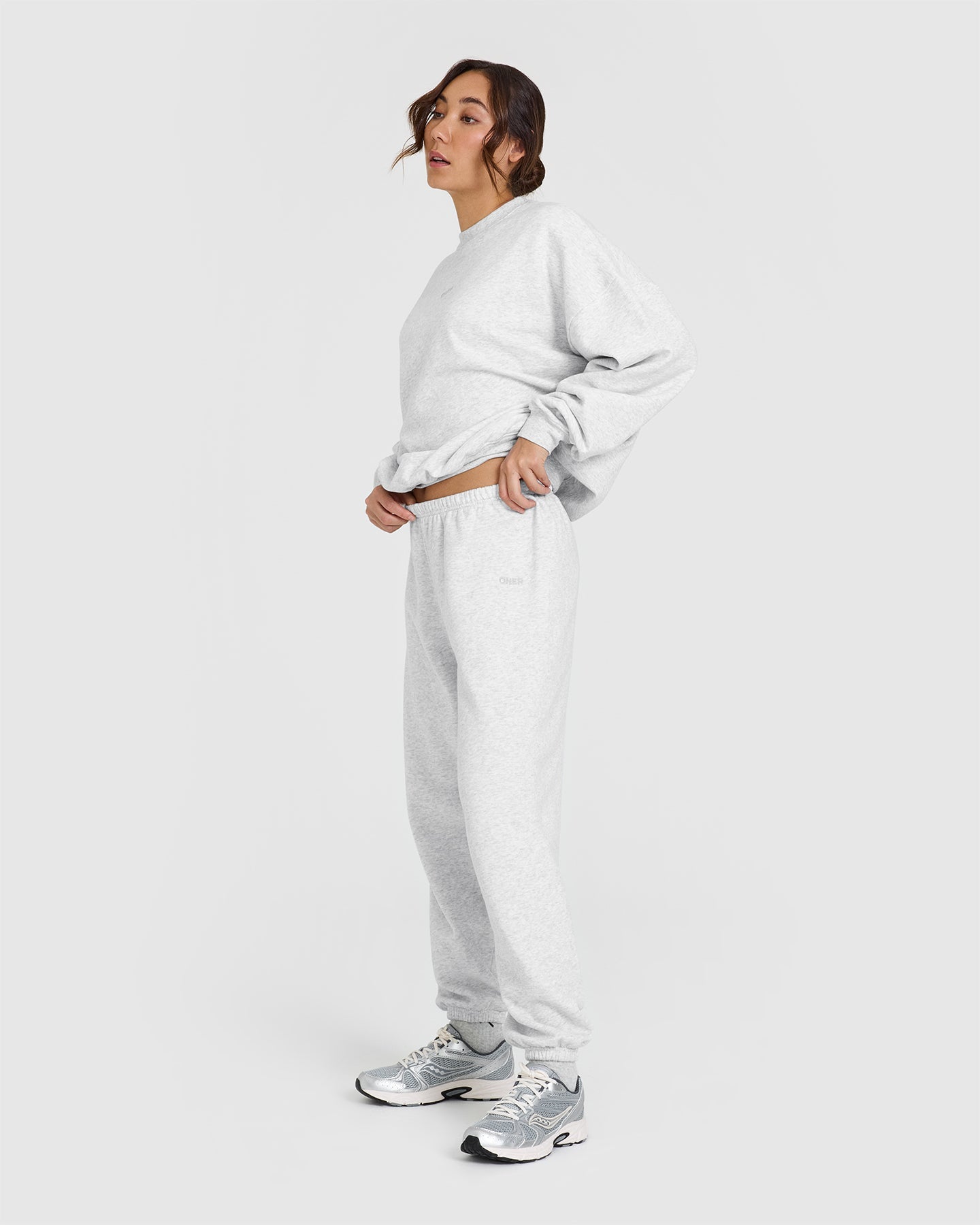 Mid Weight Joggers | Light Grey Marl - Image 3