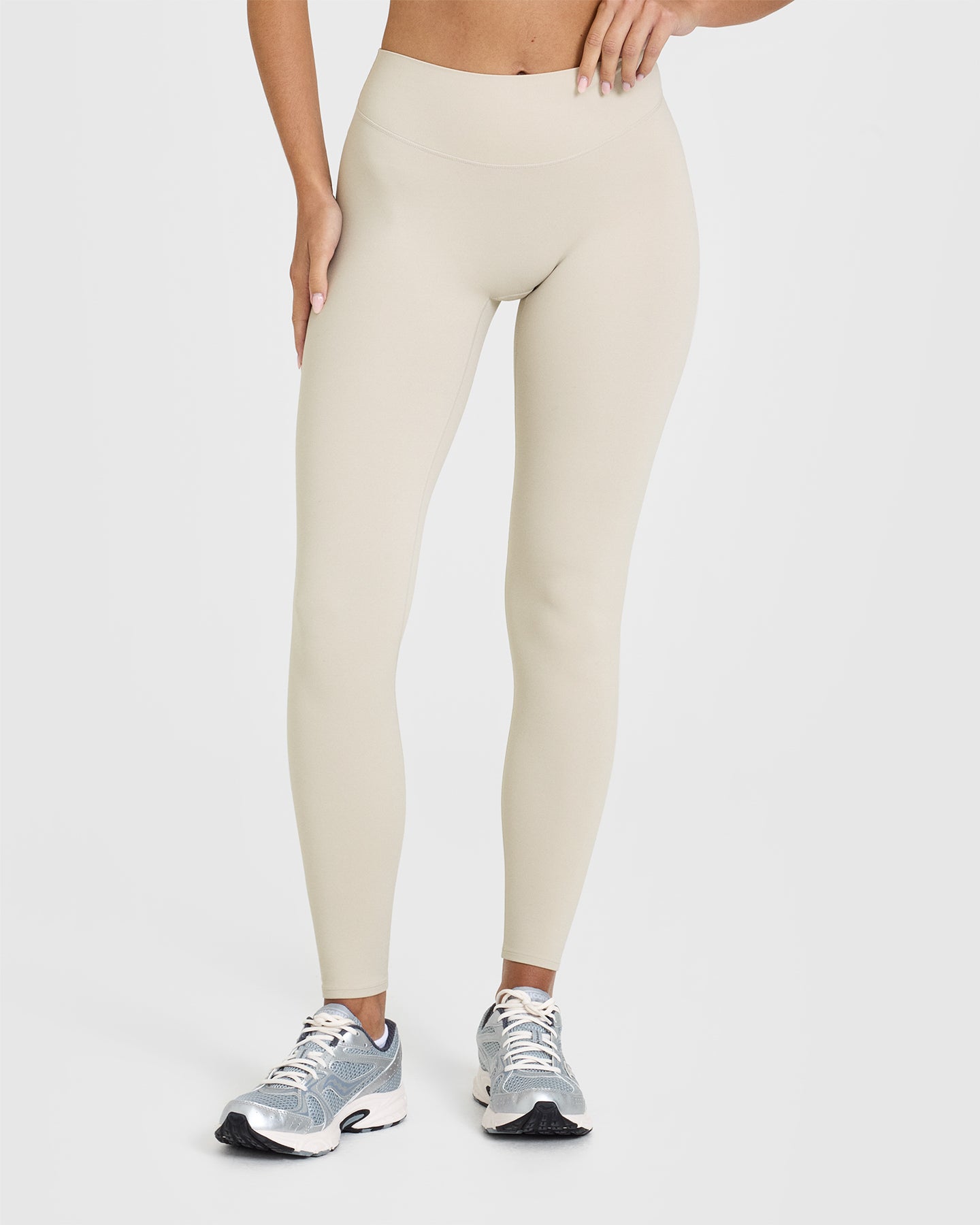 SoftMotion Leggings with White Logo | Sand - Image 2