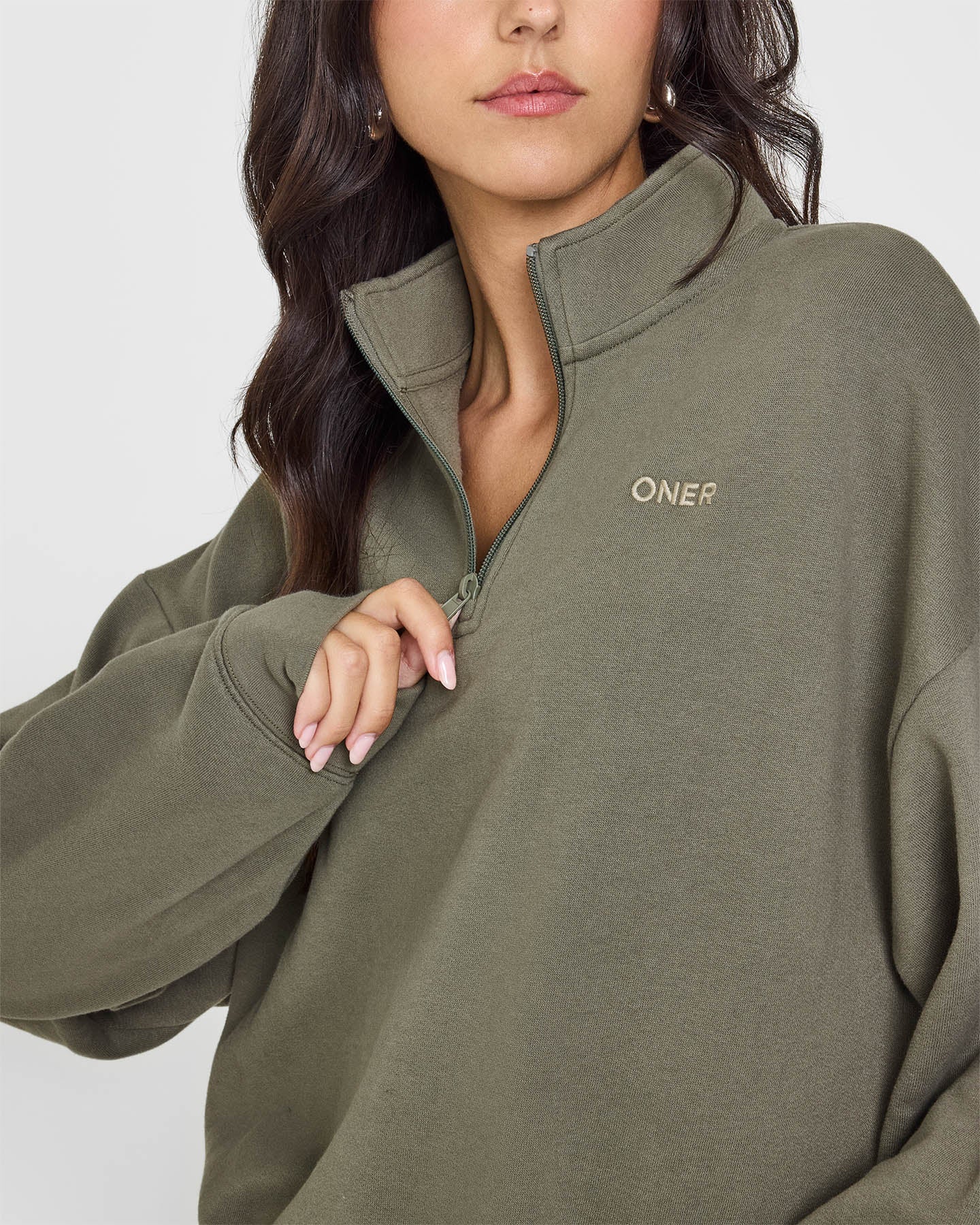 Mid Weight 1/4 Zip Sweatshirt | Alpine Green - Image 4