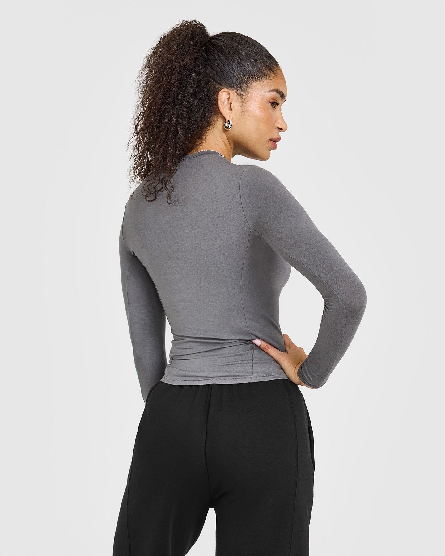 Mellow Soft Long Sleeve Top | Ash Grey - Image 2