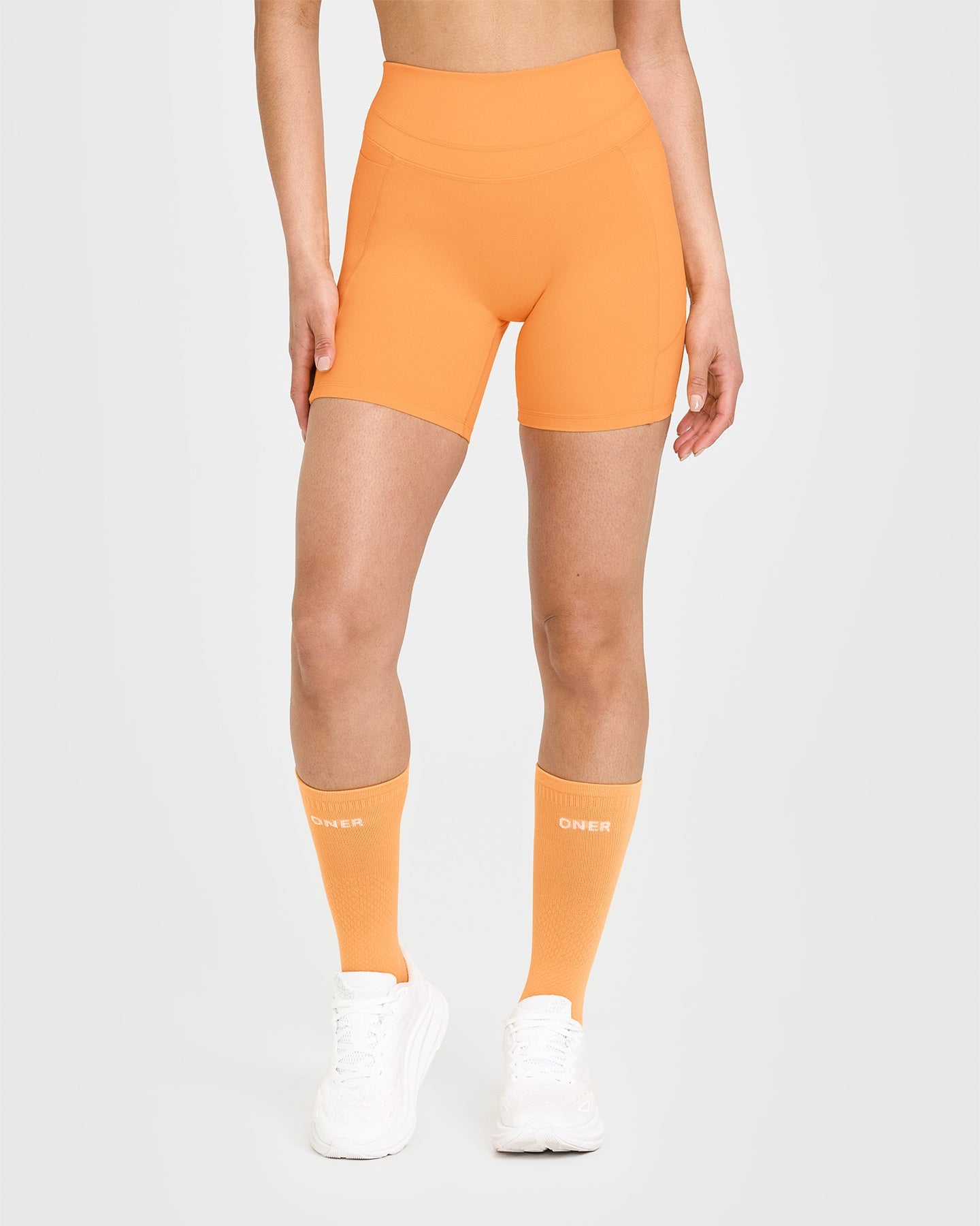 UnifiedMove High Waisted Pocket Shorts 6" | Powdered Orange - Image 2