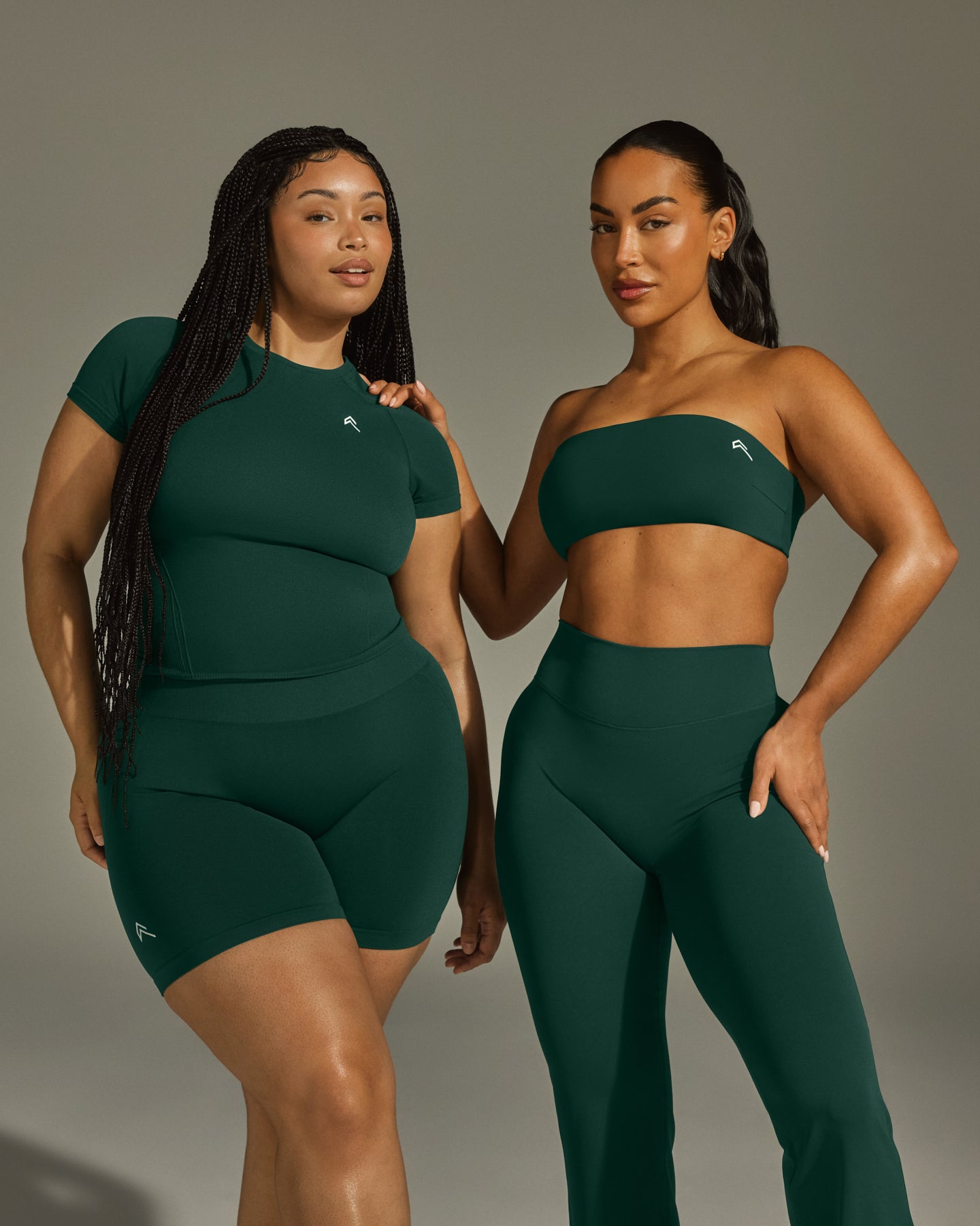 EffortlessLift Seamless Shorts with White Logo | Racing Green - Image 3