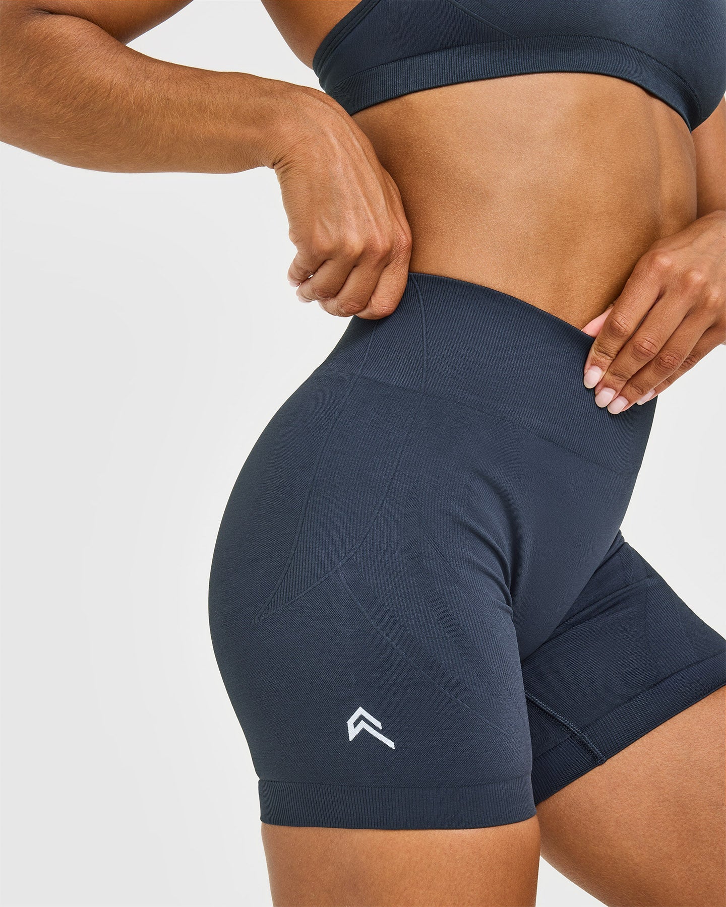EnhanceLift Seamless Shorts with White Logo | True Blue - Image 6