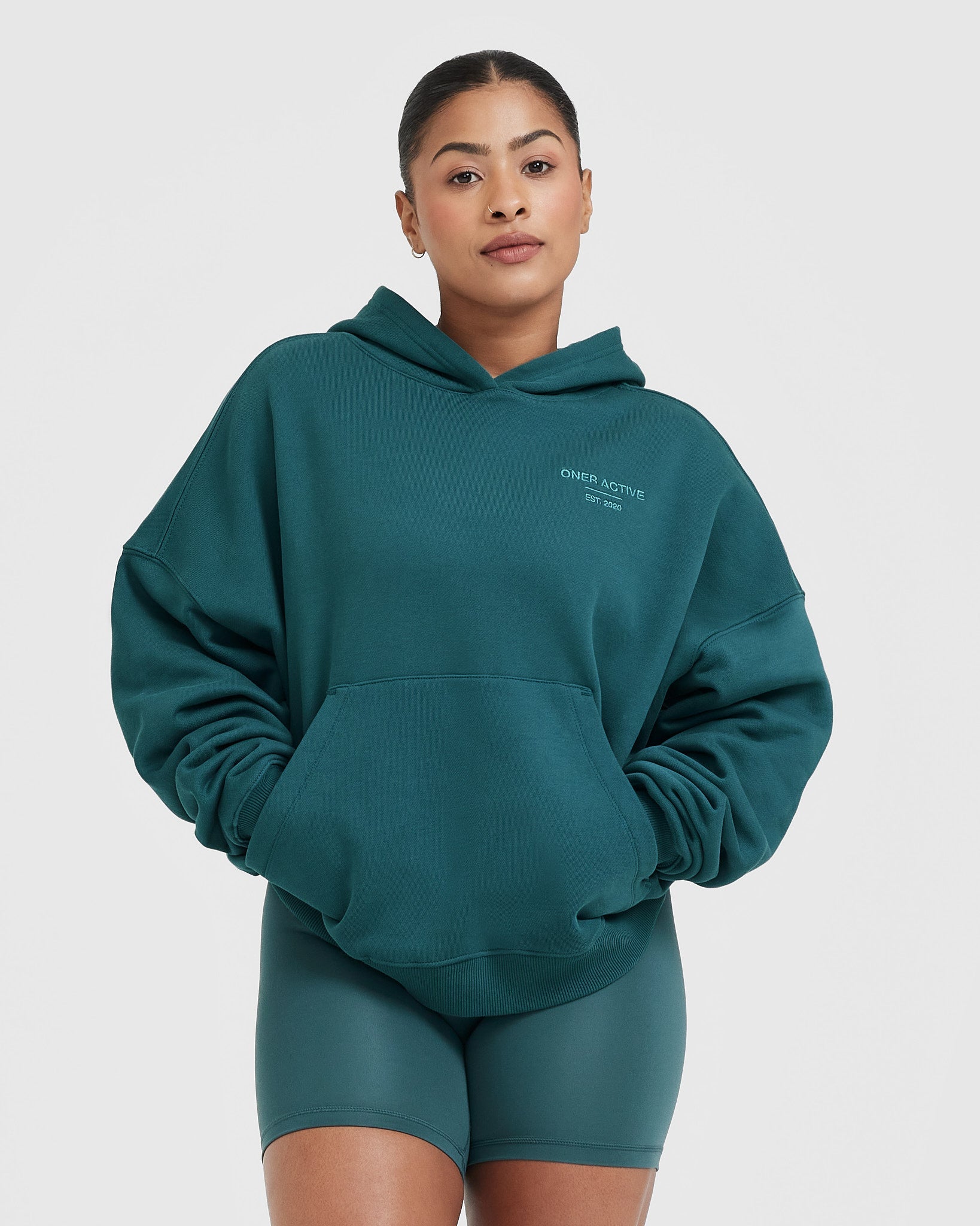 All Day Est 2020 Oversized Hoodie | Marine Teal - Image 3