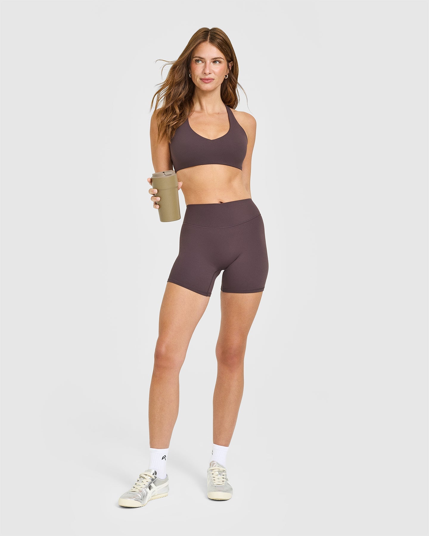 SoftMotion Bralette with White Logo | Dark Umber Brown - Image 3