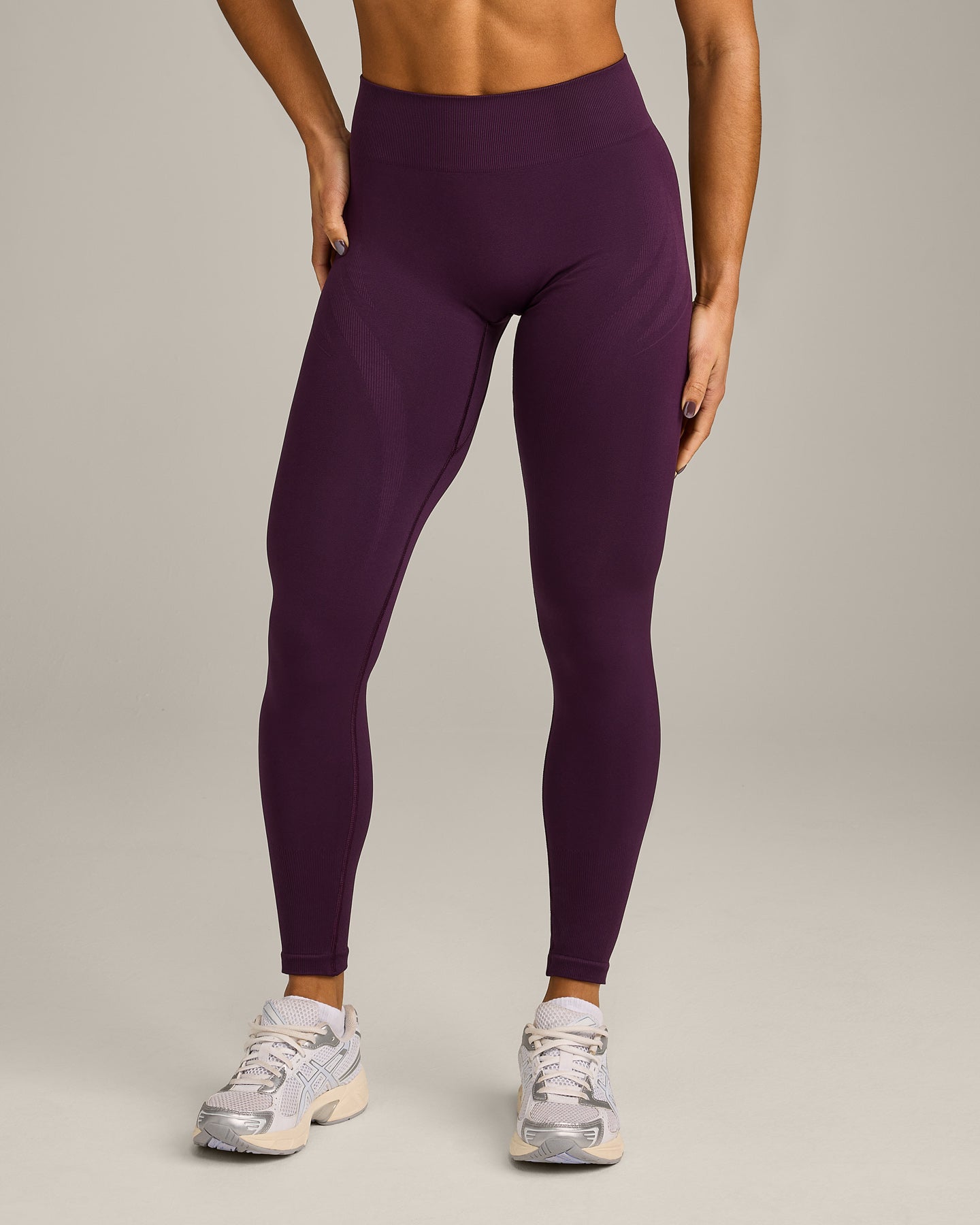 EnhanceLift Seamless Leggings with Grey Logo | Blackberry Purple - Image 6