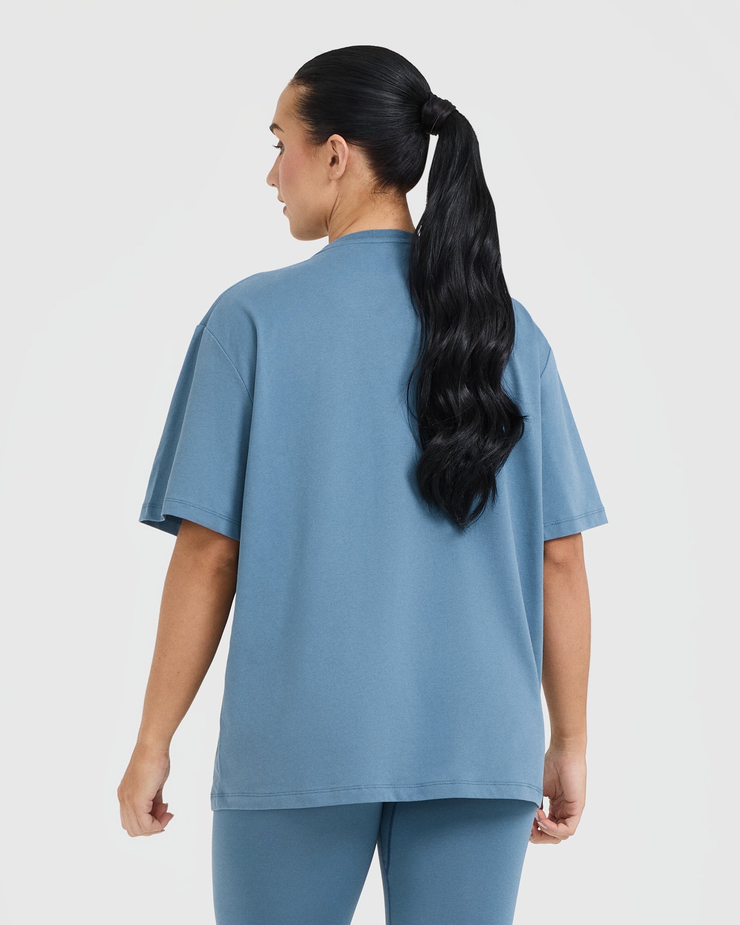 Classic Oner Graphic Oversized Lightweight T-Shirt | Moonstone Blue - Image 2