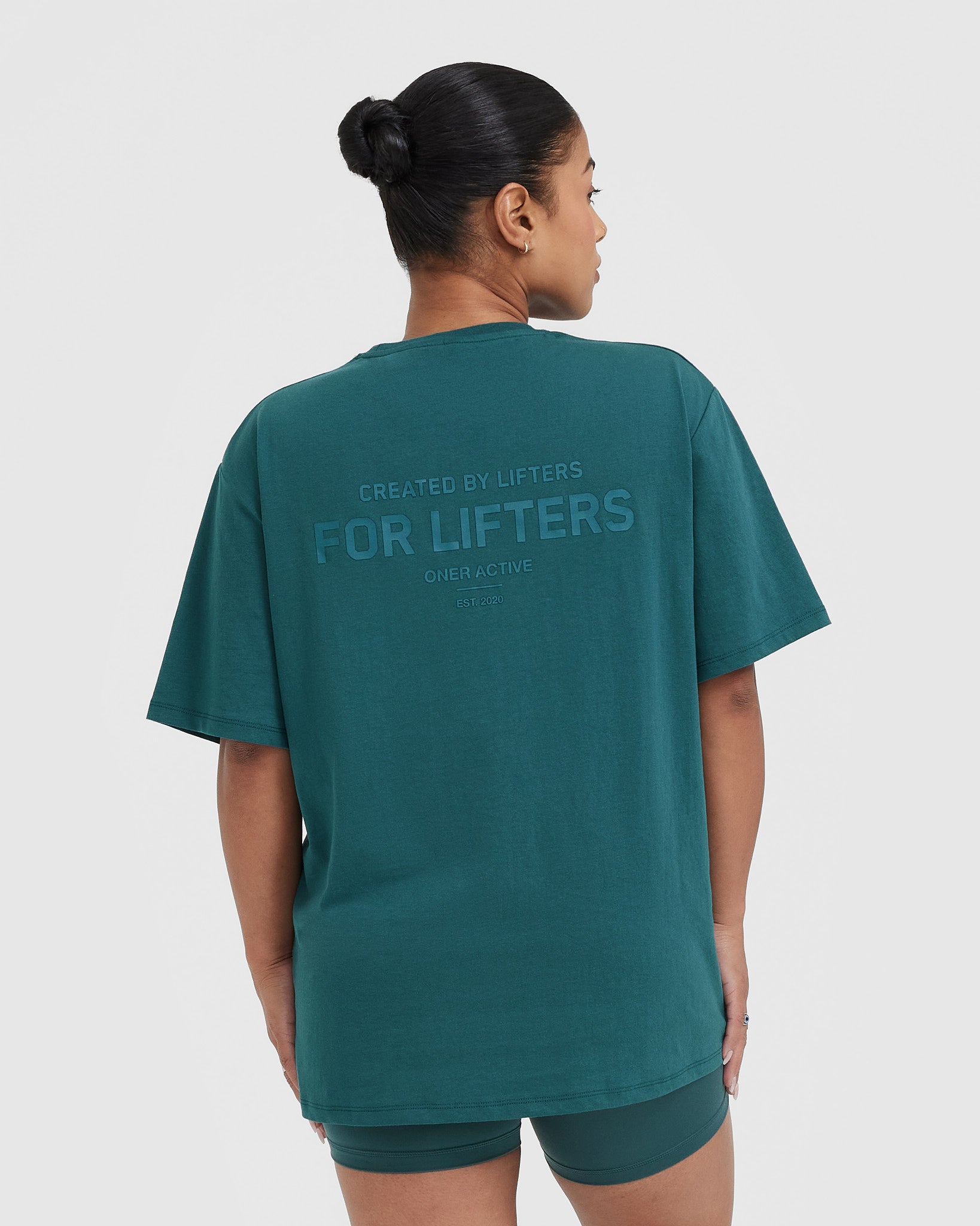 Classic Lifters Graphic Oversized Lightweight T-Shirt | Marine Teal - Image 2