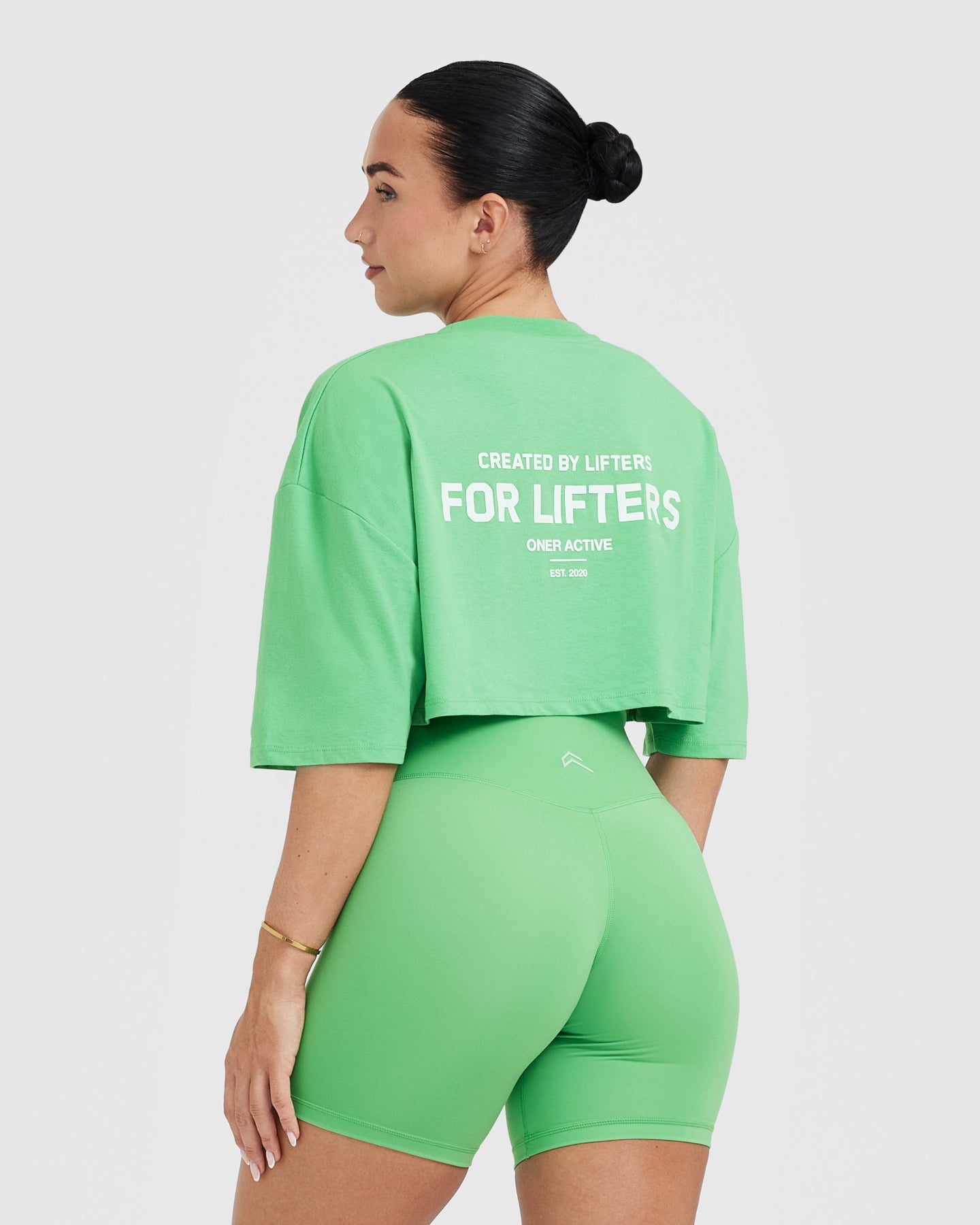 Classic Lifters Graphic Relaxed Crop Lightweight T-Shirt | Jade - Image 2
