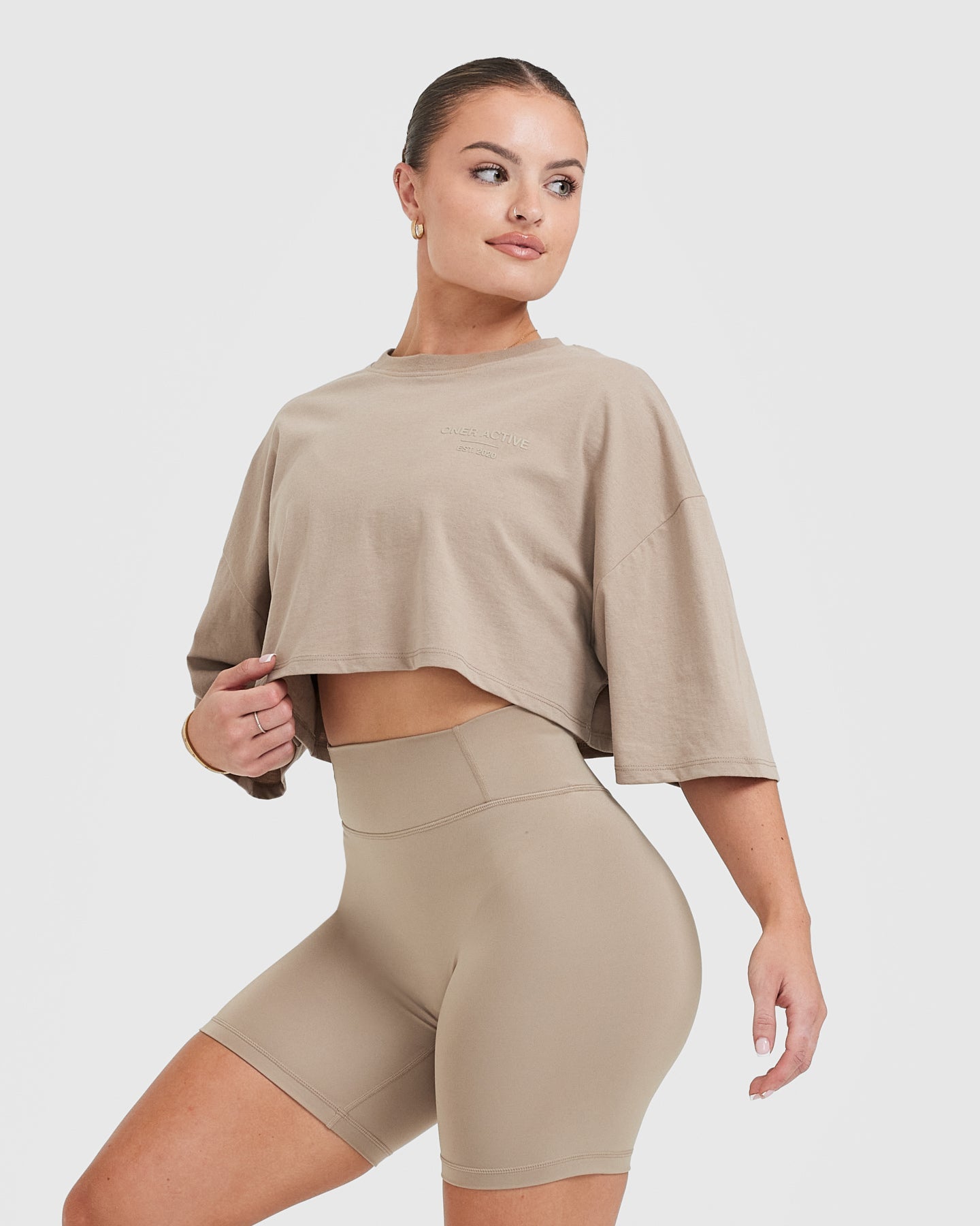 Classic Lifters Graphic Relaxed Crop Lightweight T-Shirt | Sandstone - Image 3