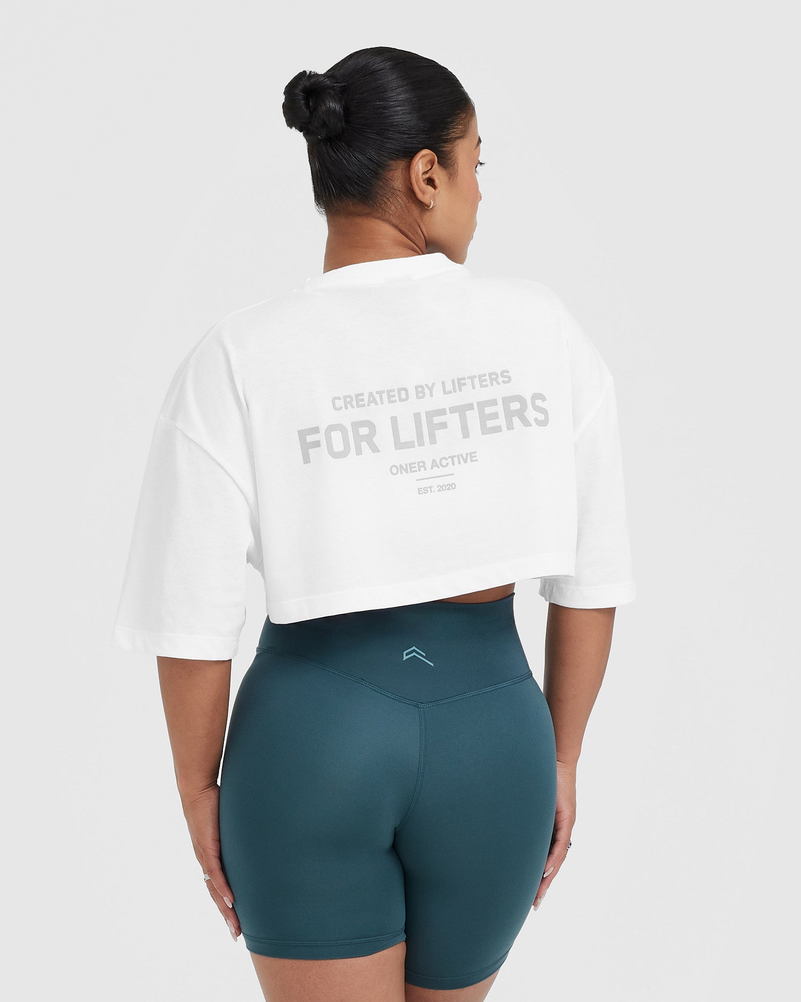 Classic Lifters Graphic Relaxed Crop Lightweight T-Shirt | White - Image 2