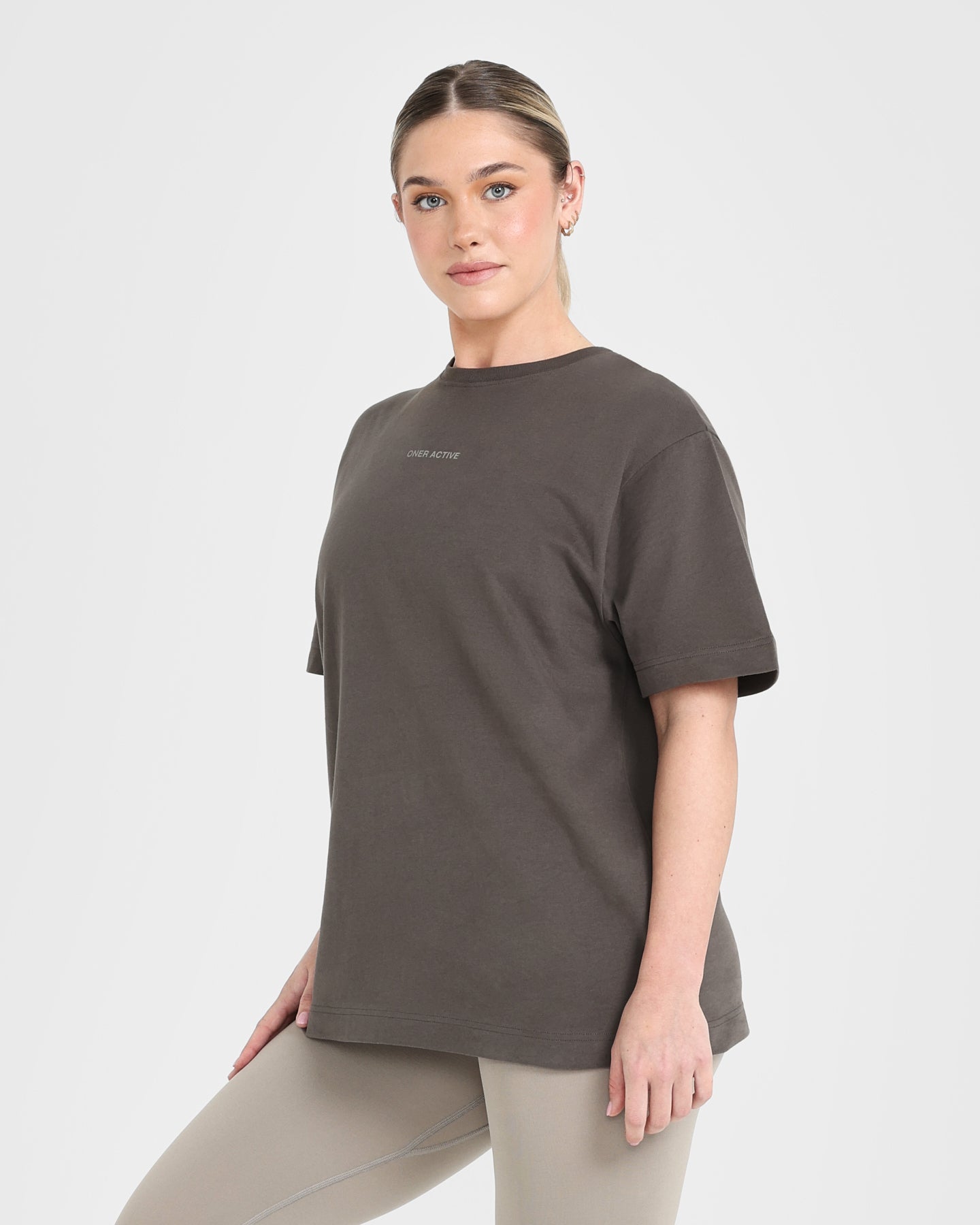 Classic Mirror Graphic Oversized T-Shirt | Washed Deep Taupe - Image 3