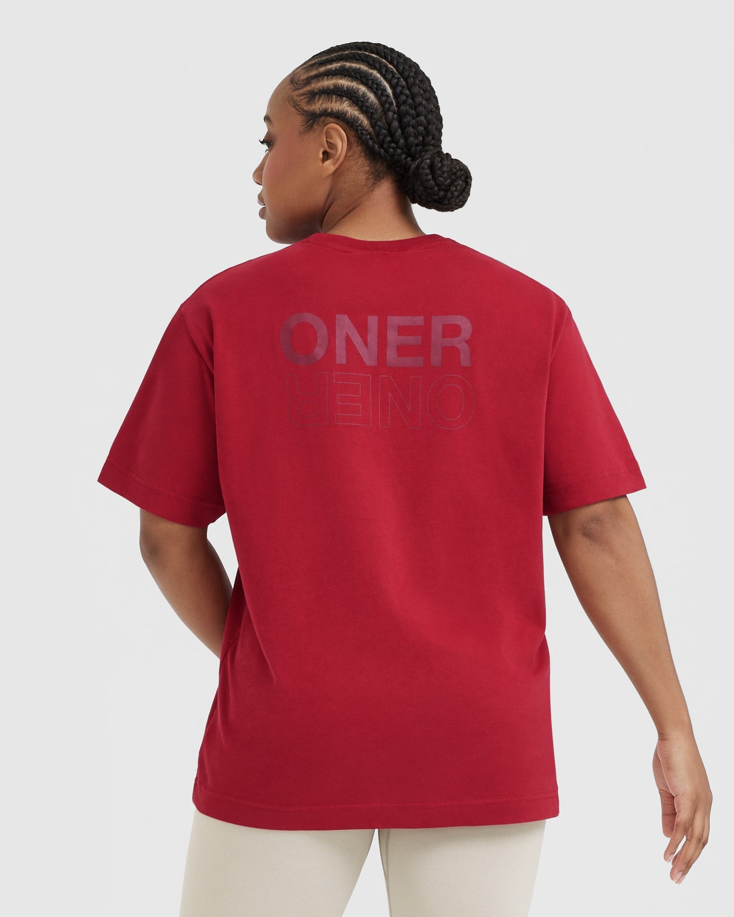 Classic Mirror Graphic Oversized T-Shirt | Washed Red Wine - Image 2