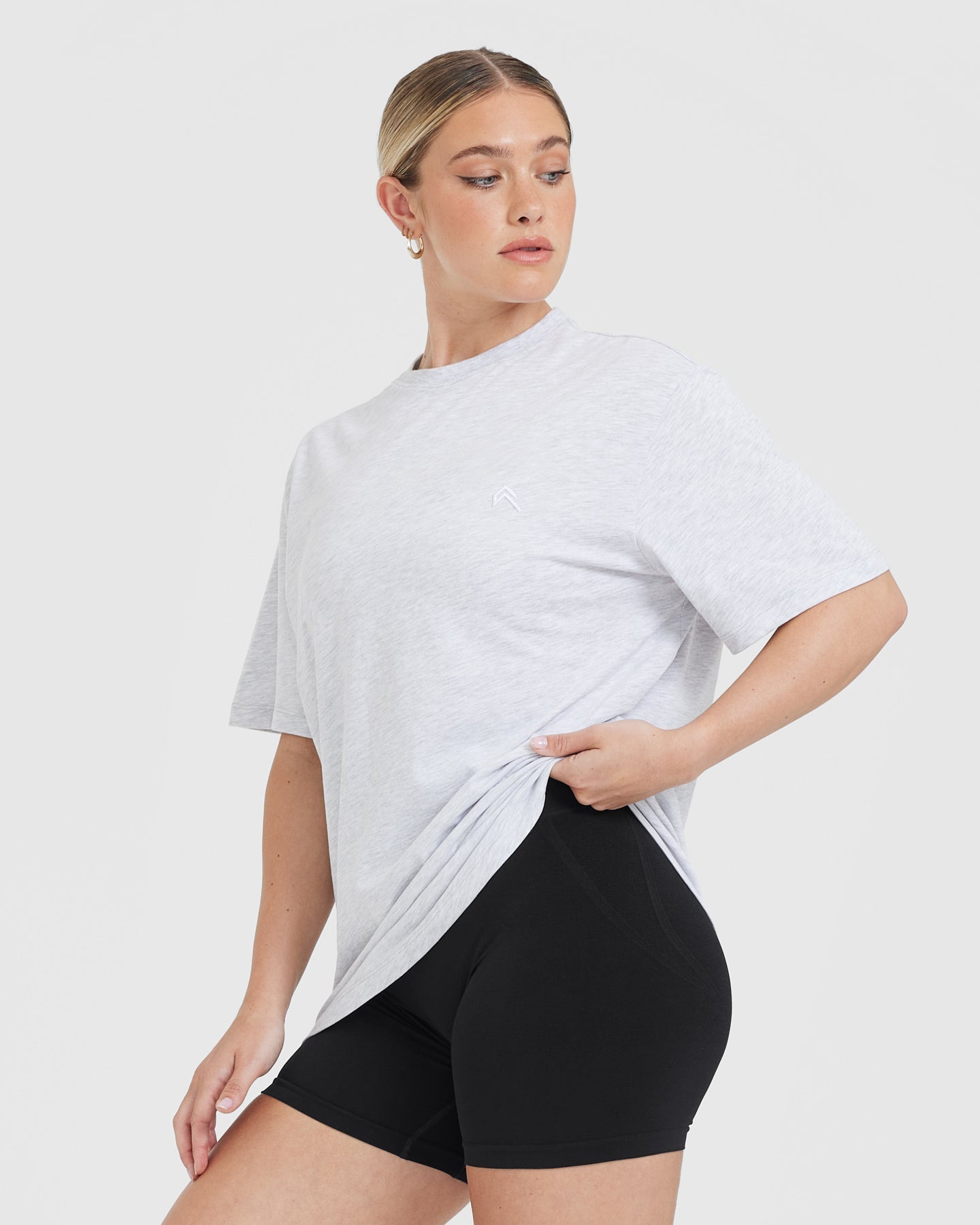 Classic Oversized Lightweight T-Shirt | Light Grey Marl - Image 3