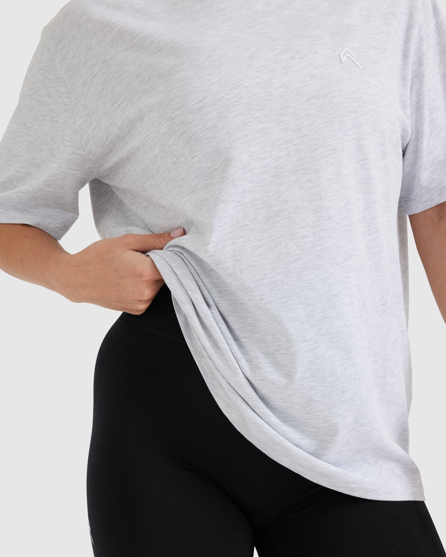 Classic Oversized Lightweight T-Shirt | Light Grey Marl - Image 5