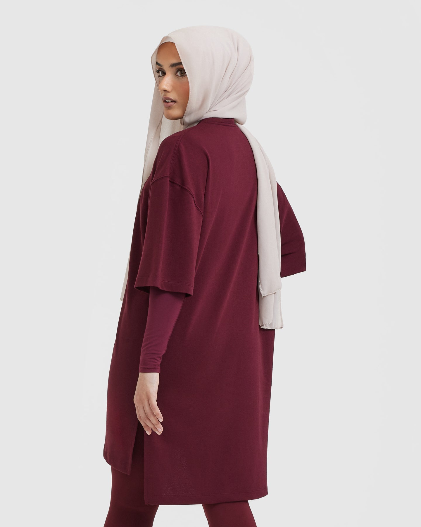 Classic Oversized Longline T-Shirt | Mulled Wine - Image 2
