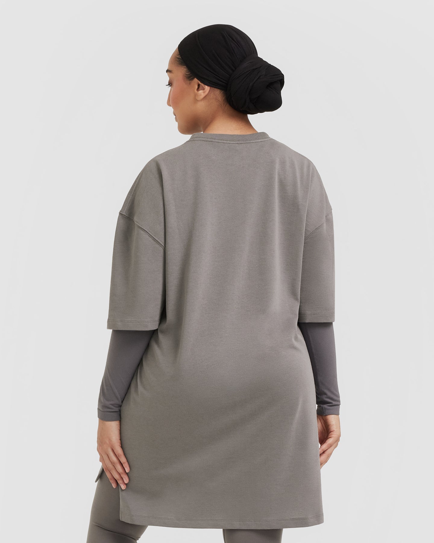 Classic Oversized Longline T-Shirt | Ash Grey - Image 2