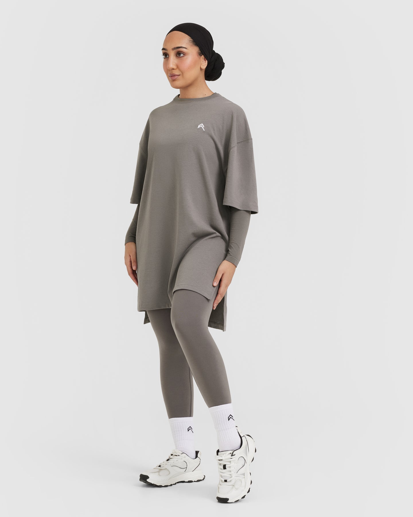 Classic Oversized Longline T-Shirt | Ash Grey - Image 3