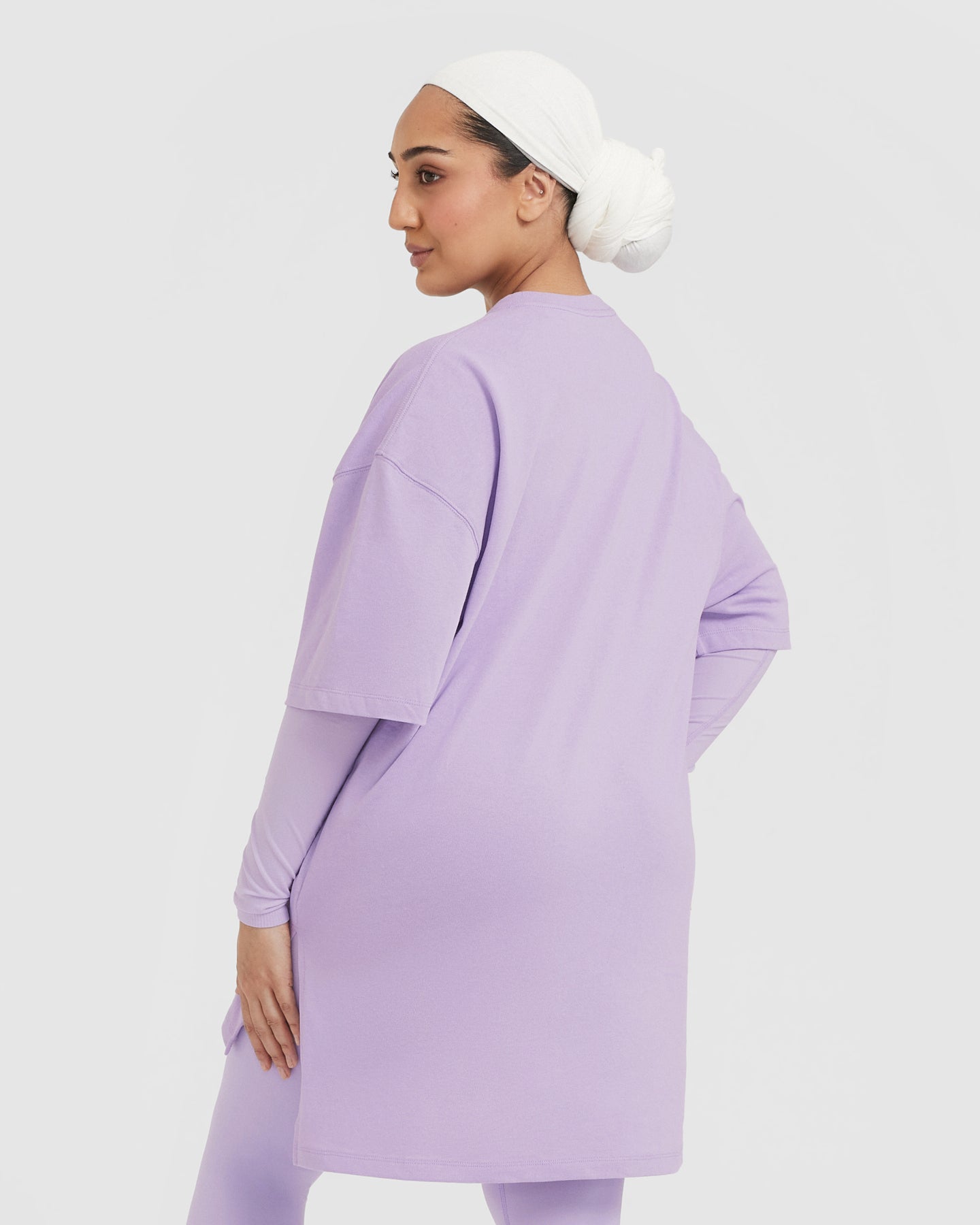 Classic Oversized Longline T-Shirt | Wisteria Purple - Image 2
