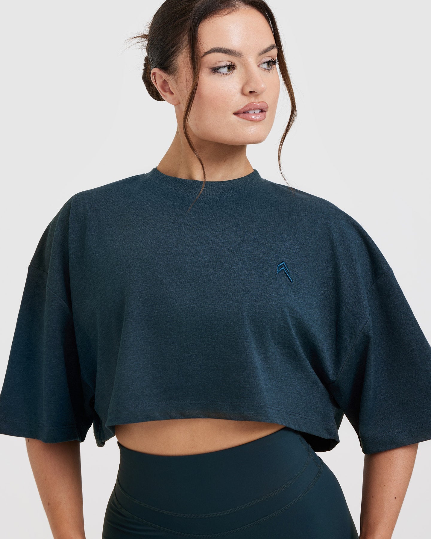 Classic Relaxed Crop Lightweight T-Shirt | Oil Blue - Image 4
