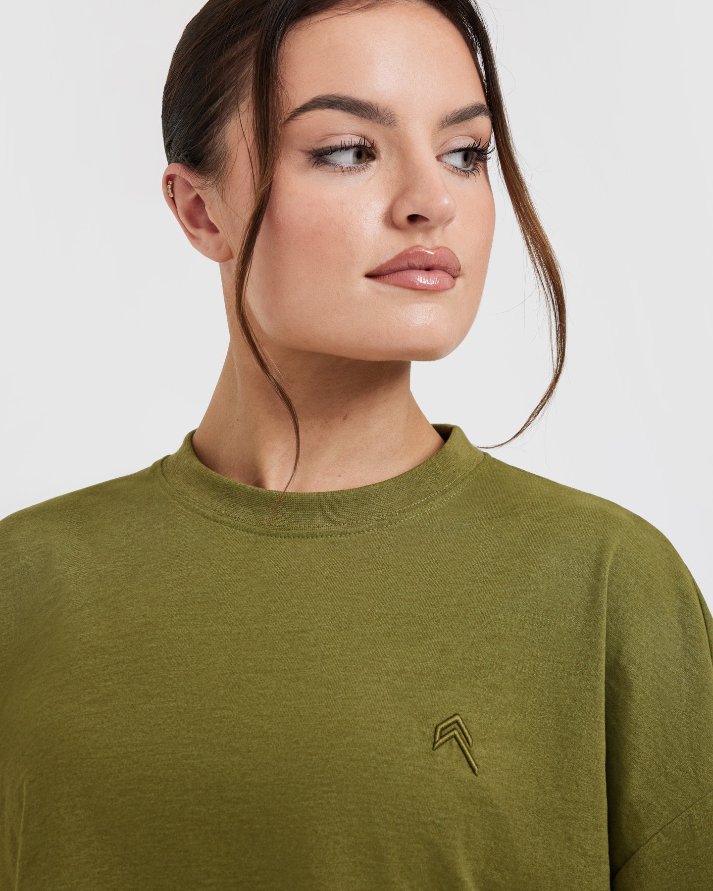 Classic Relaxed Crop Lightweight T-Shirt | Olive Green - Image 4