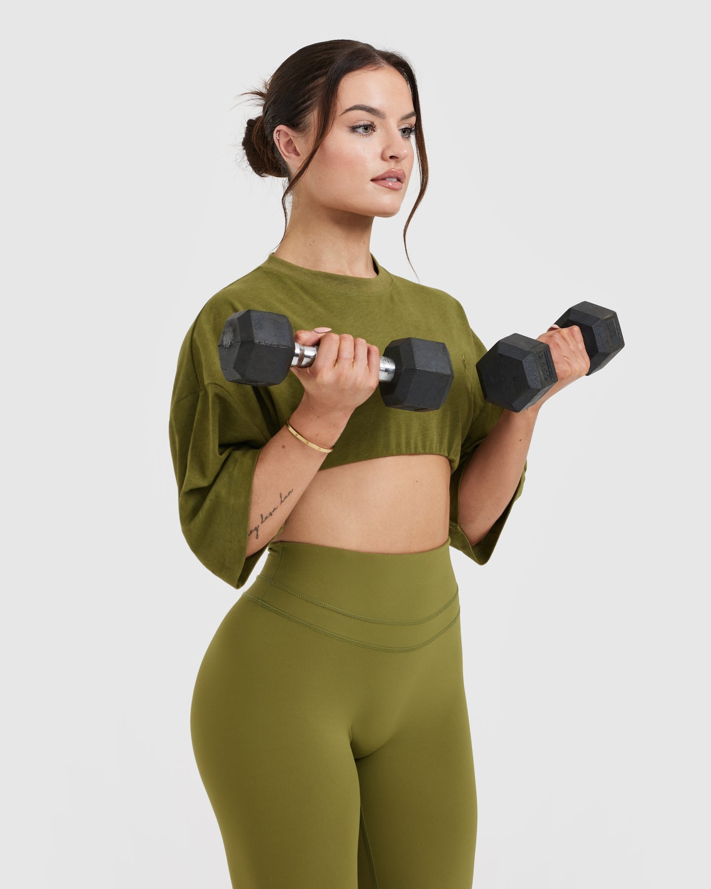 Classic Relaxed Crop Lightweight T-Shirt | Olive Green - Image 6