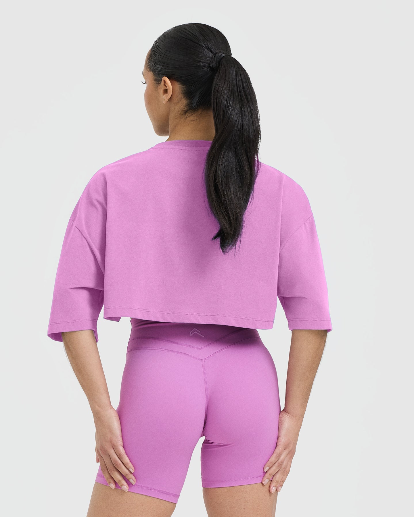 Classic Relaxed Crop Lightweight T-Shirt | Orchid Purple - Image 2