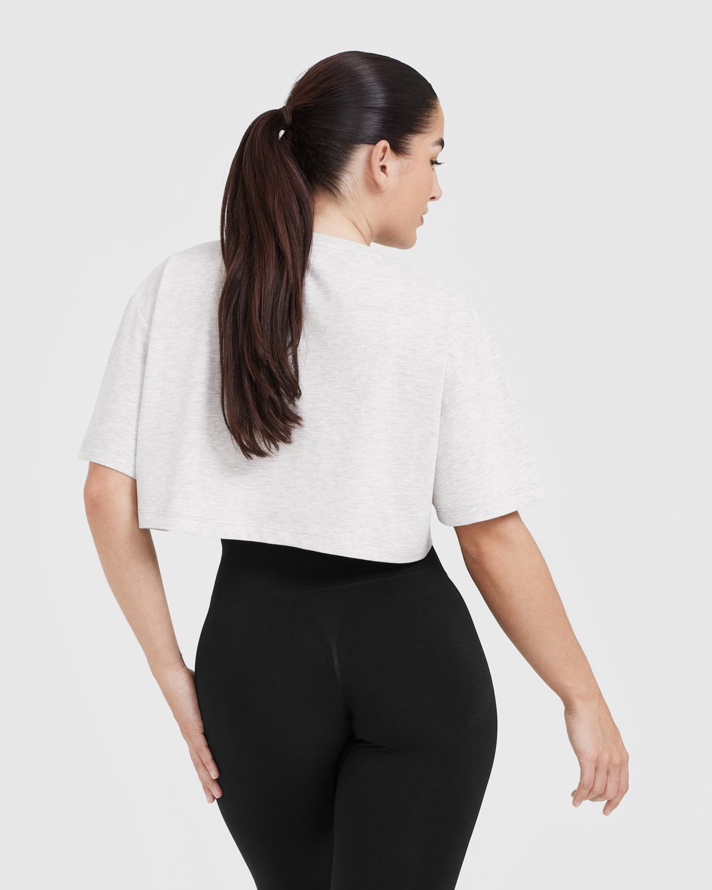 Classic Crop Lightweight T-Shirt | Grey Marl - Image 2