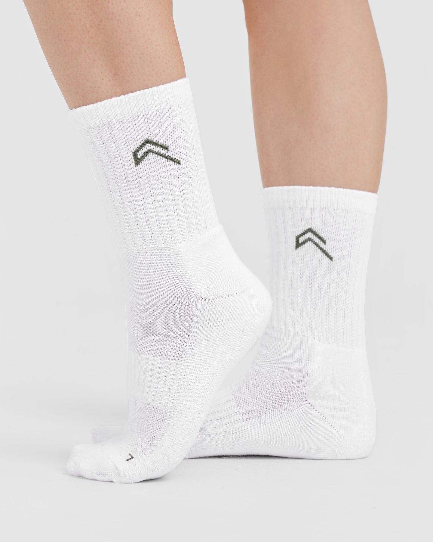 Crew Socks 2 Pack | White/Grey/Forest Green - Image 2