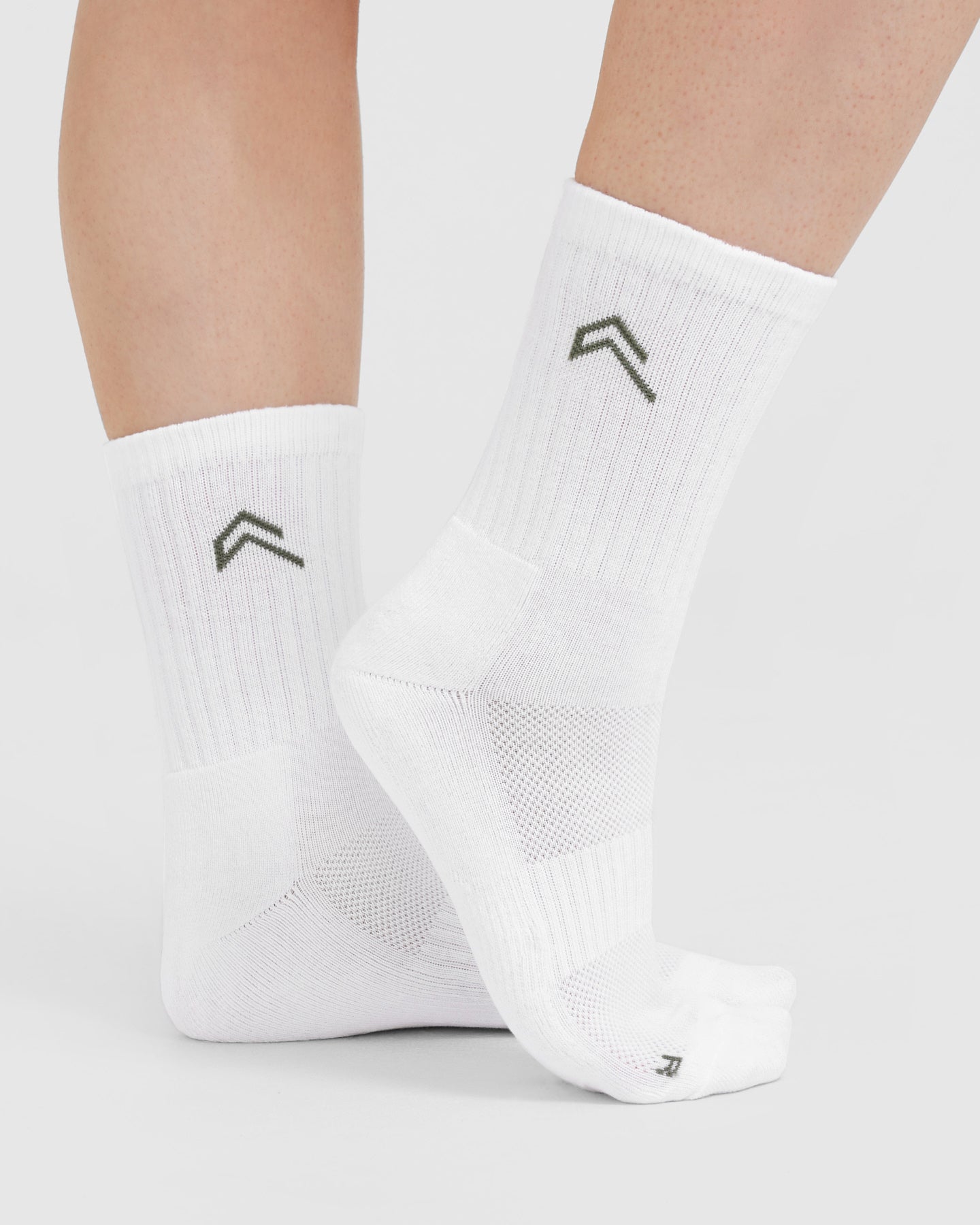 Crew Socks 2 Pack | White/Grey/Forest Green - Image 3