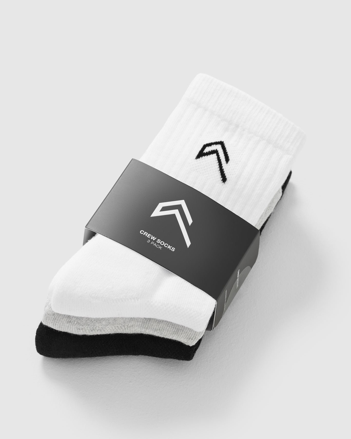 Crew Socks 3 Pack | Grey/White/Black - Image 5