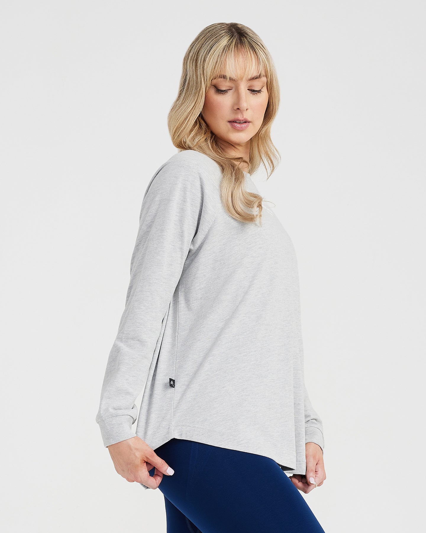 Alternative view of Graphic Oversized Long Sleeve Tee | Silver Marl