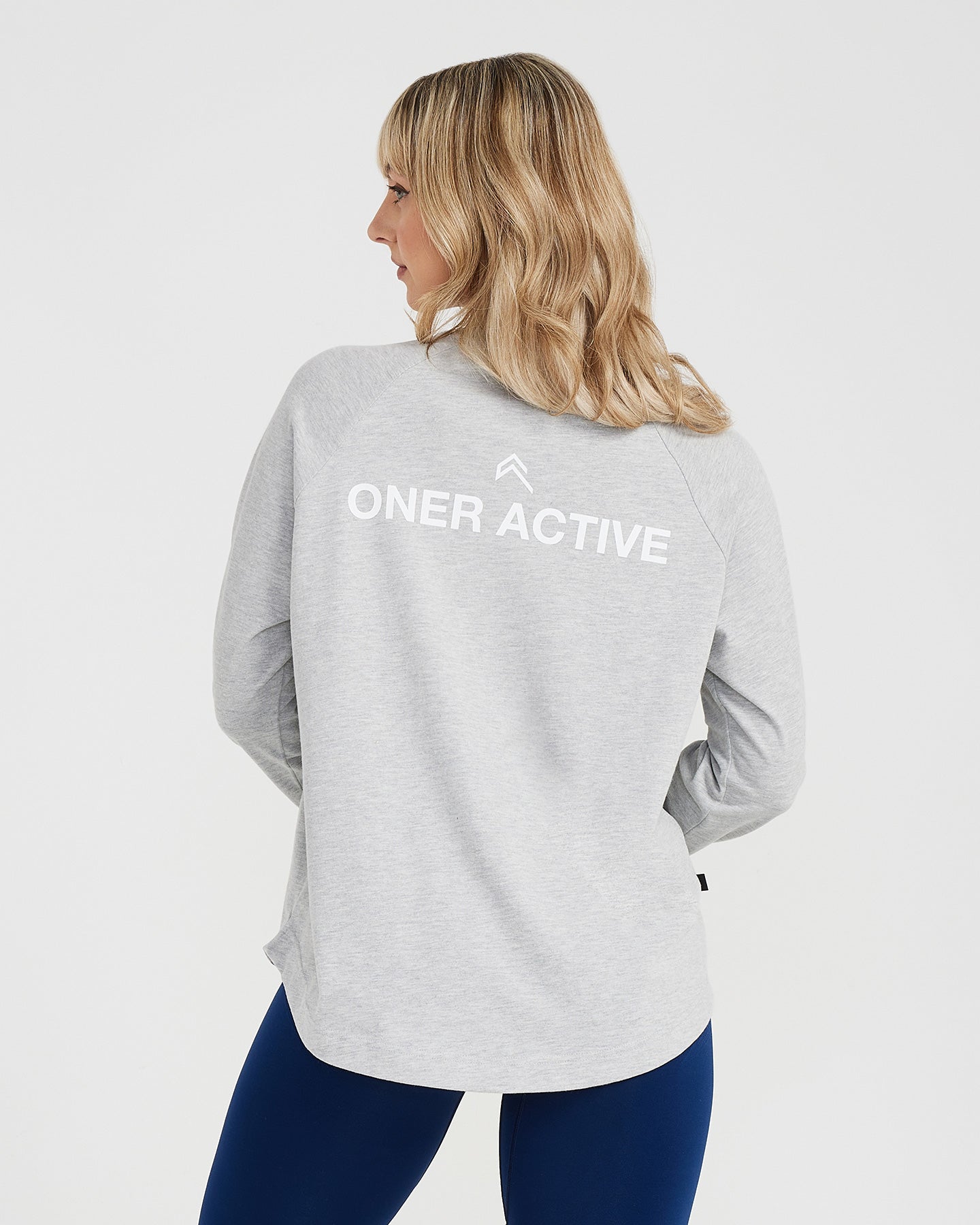 Graphic Oversized Long Sleeve Tee | Silver Marl - Image 4
