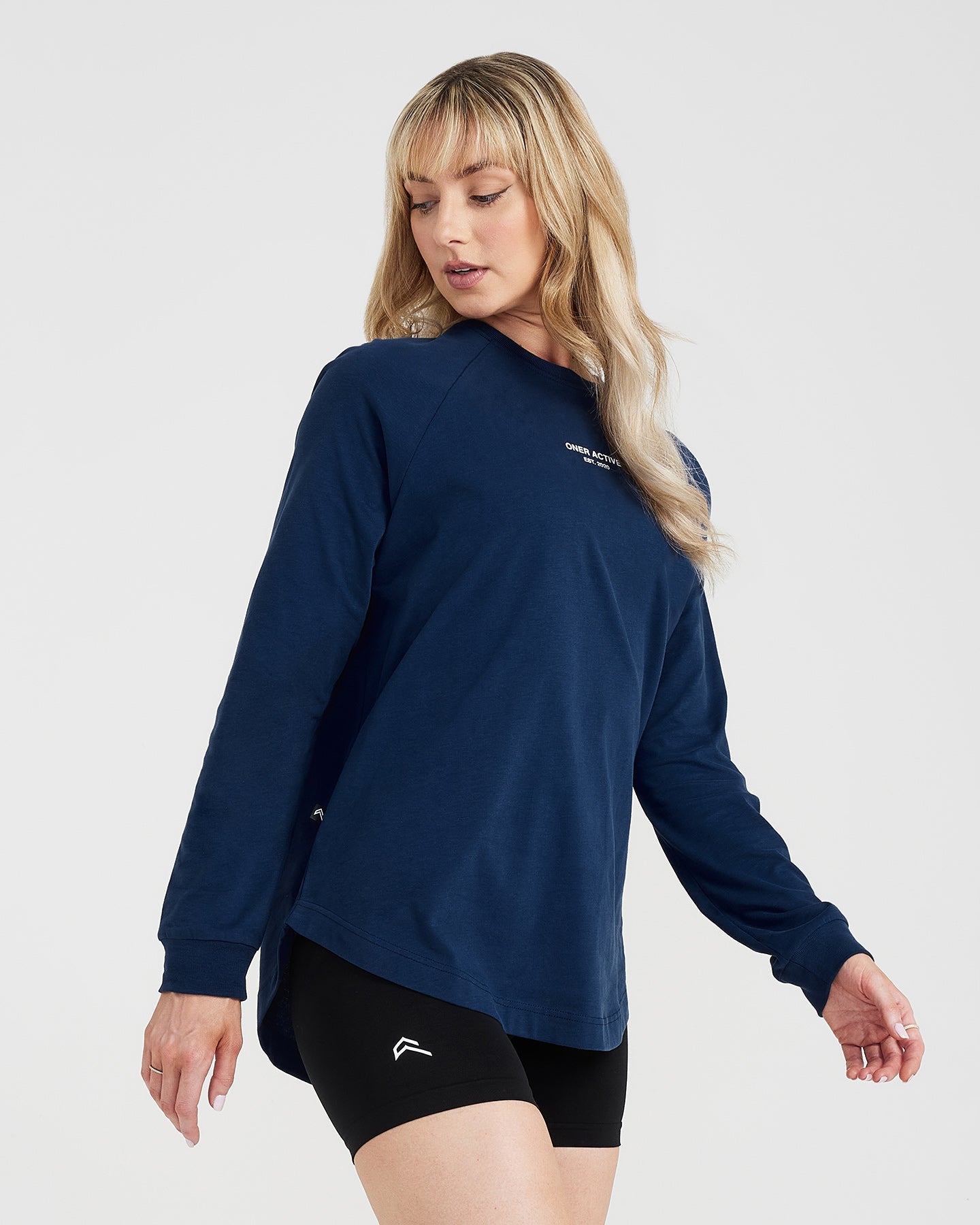 Alternative view of Graphic Oversized Long Sleeve Tee | Washed Midnight
