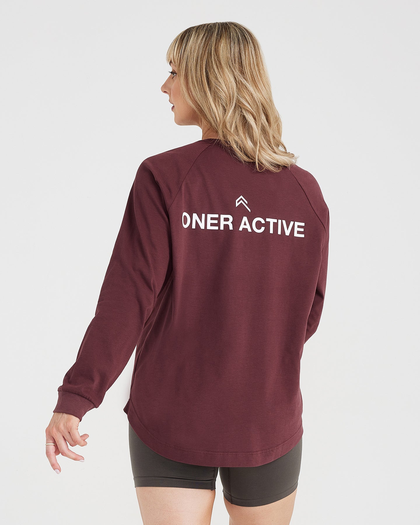 Graphic Oversized Long Sleeve Tee | Washed Rosewood - Image 4