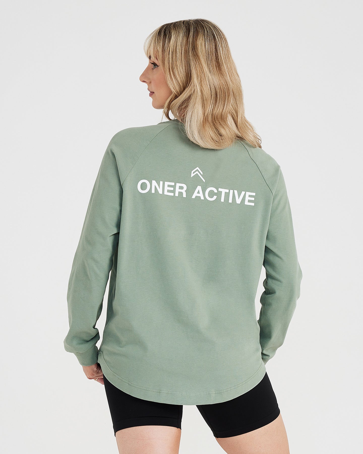 Graphic Oversized Long Sleeve Tee | Washed Sage - Image 4