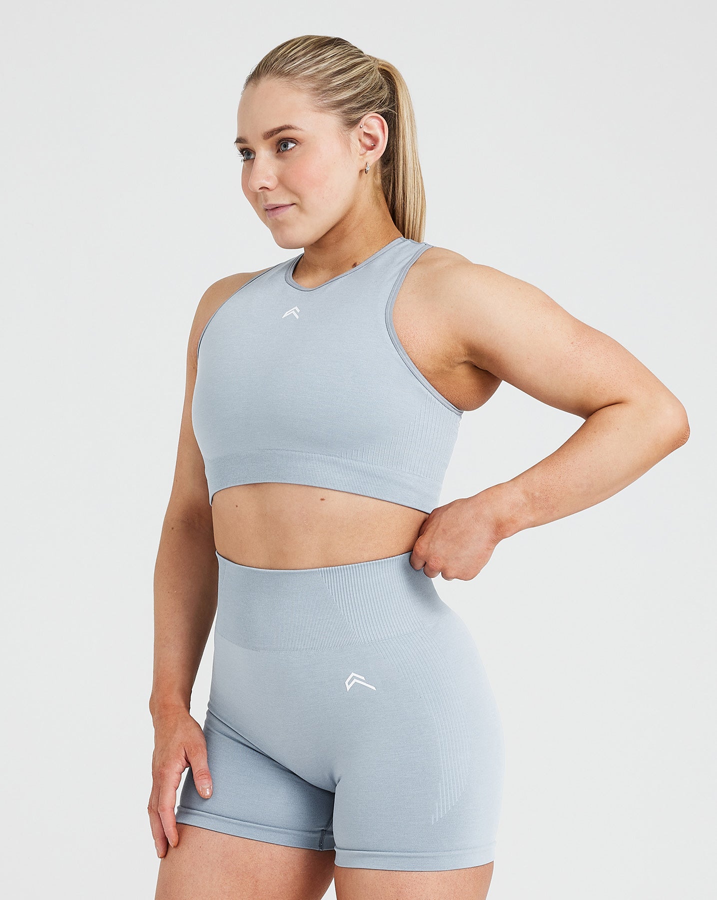 Classic Seamless 2.0 Crop Top | Smoke Grey Marl - Image 3