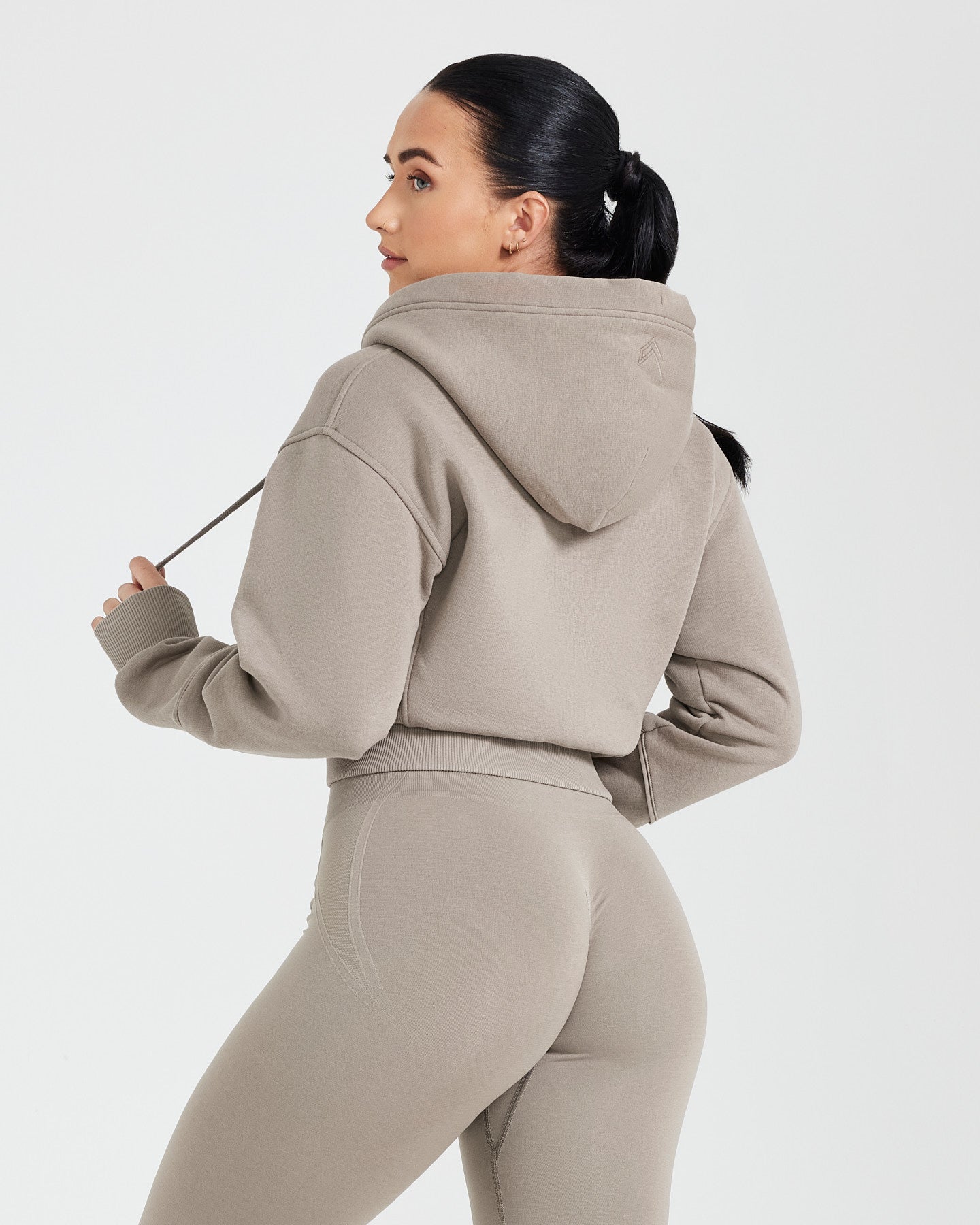 Classic Lounge Cropped Zip Through Hoodie | Minky - Image 2