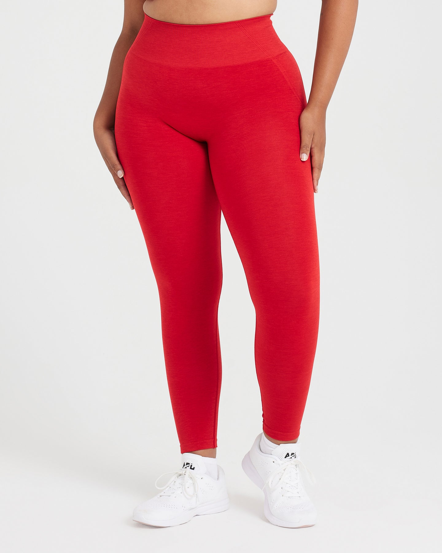 EffortlessLift Seamless Leggings with White Logo | Spicy Red