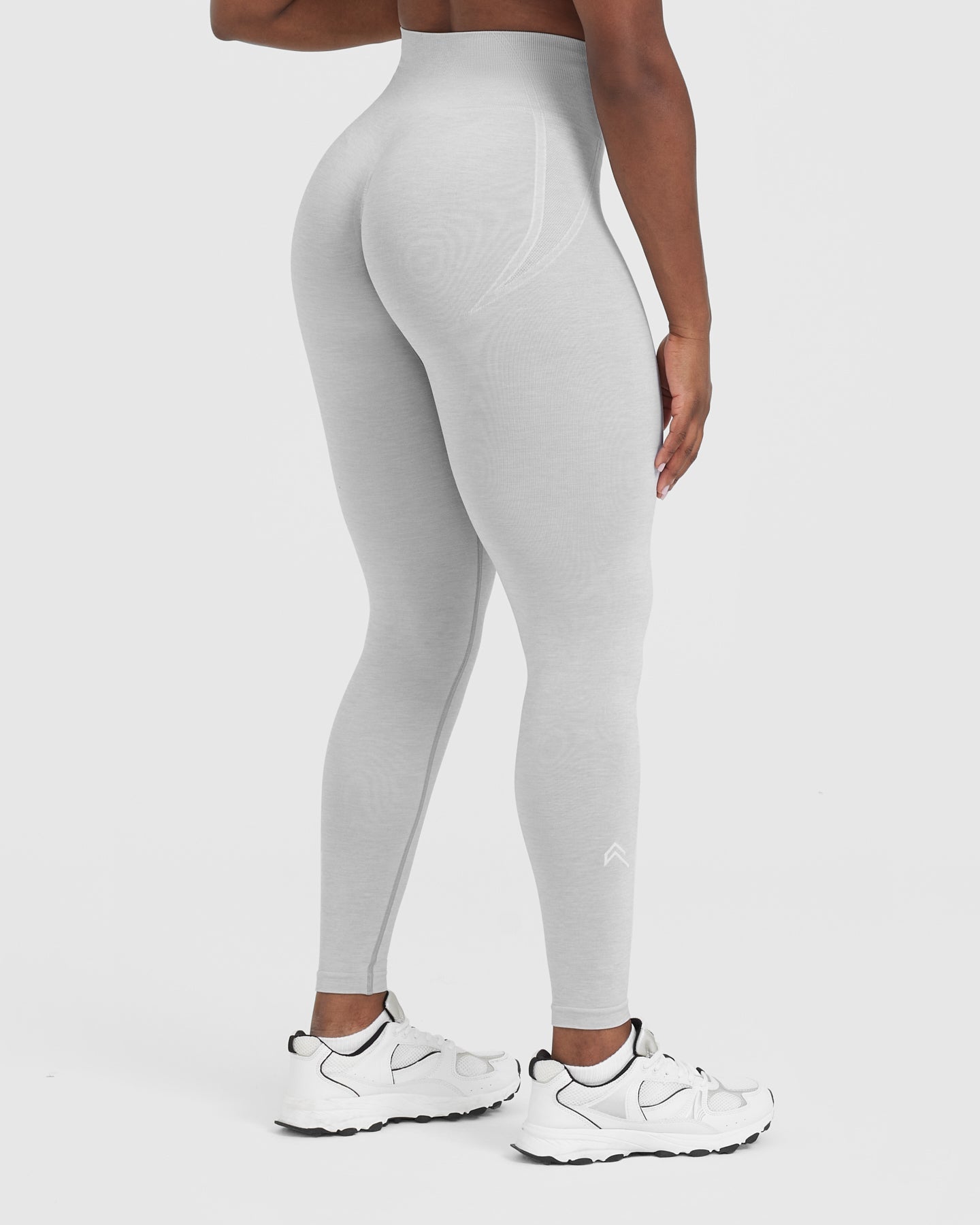 Alternative view of EffortlessLift Seamless Leggings with White Logo | Grey Marl