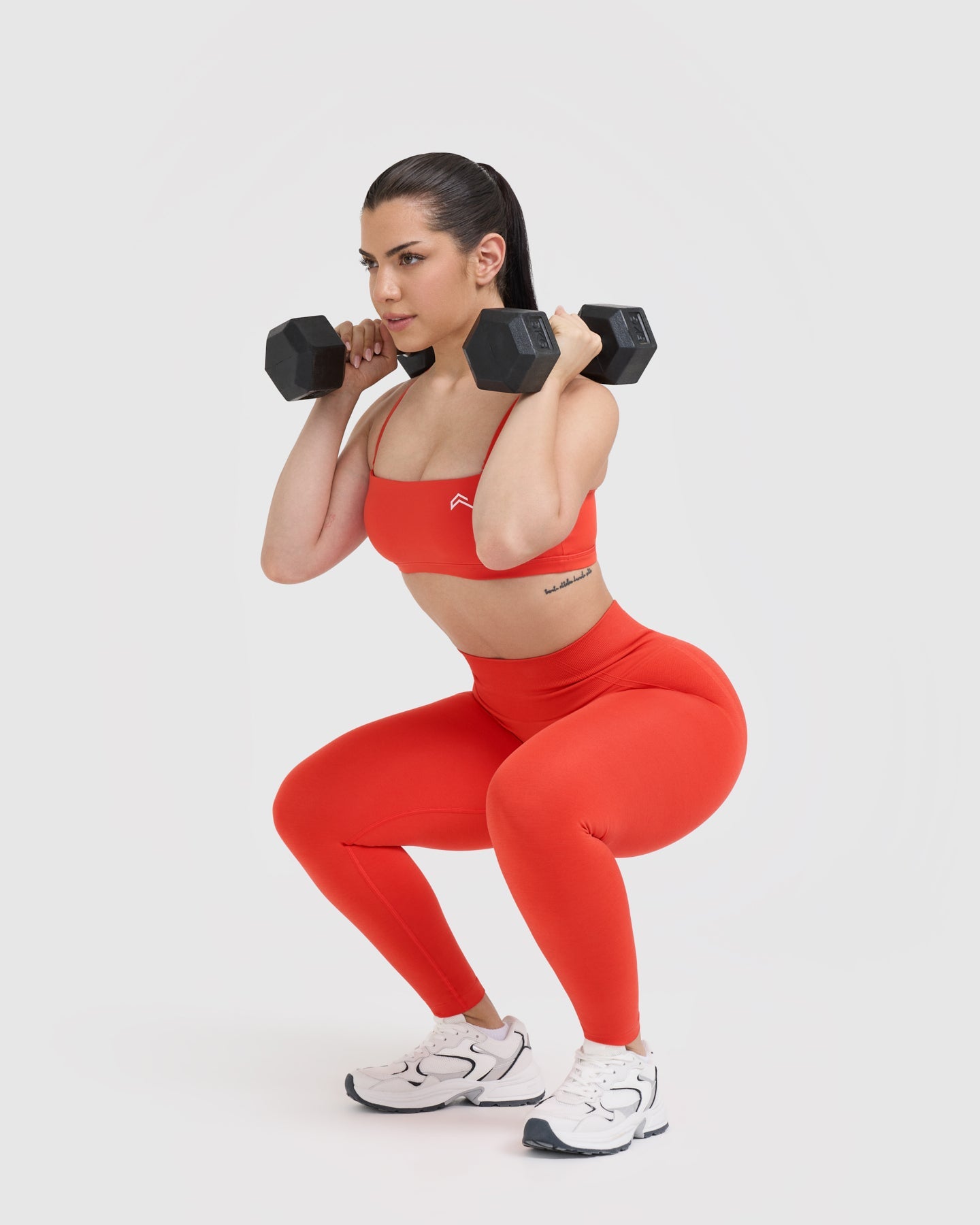 EffortlessLift Seamless Leggings with White Logo | Charged Orange - Image 6